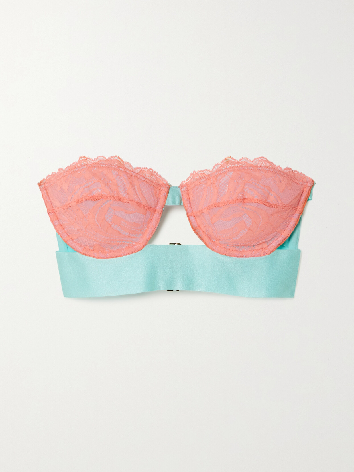 Dora Larsen Erin Lace-embroidered Strapless Bra In Orange