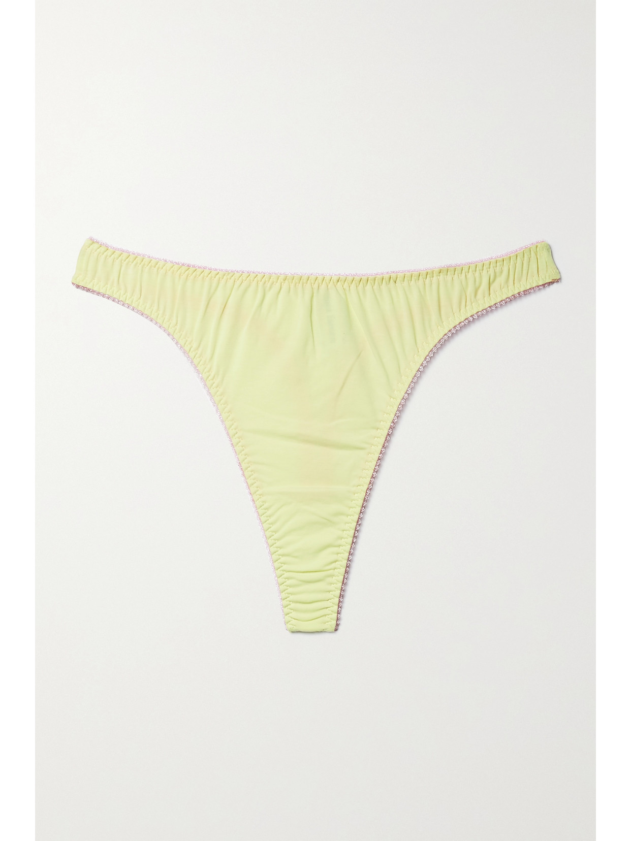 Dora Larsen + Net Sustain Mollie Stretch Organic Cotton-jersey Thong In Yellow