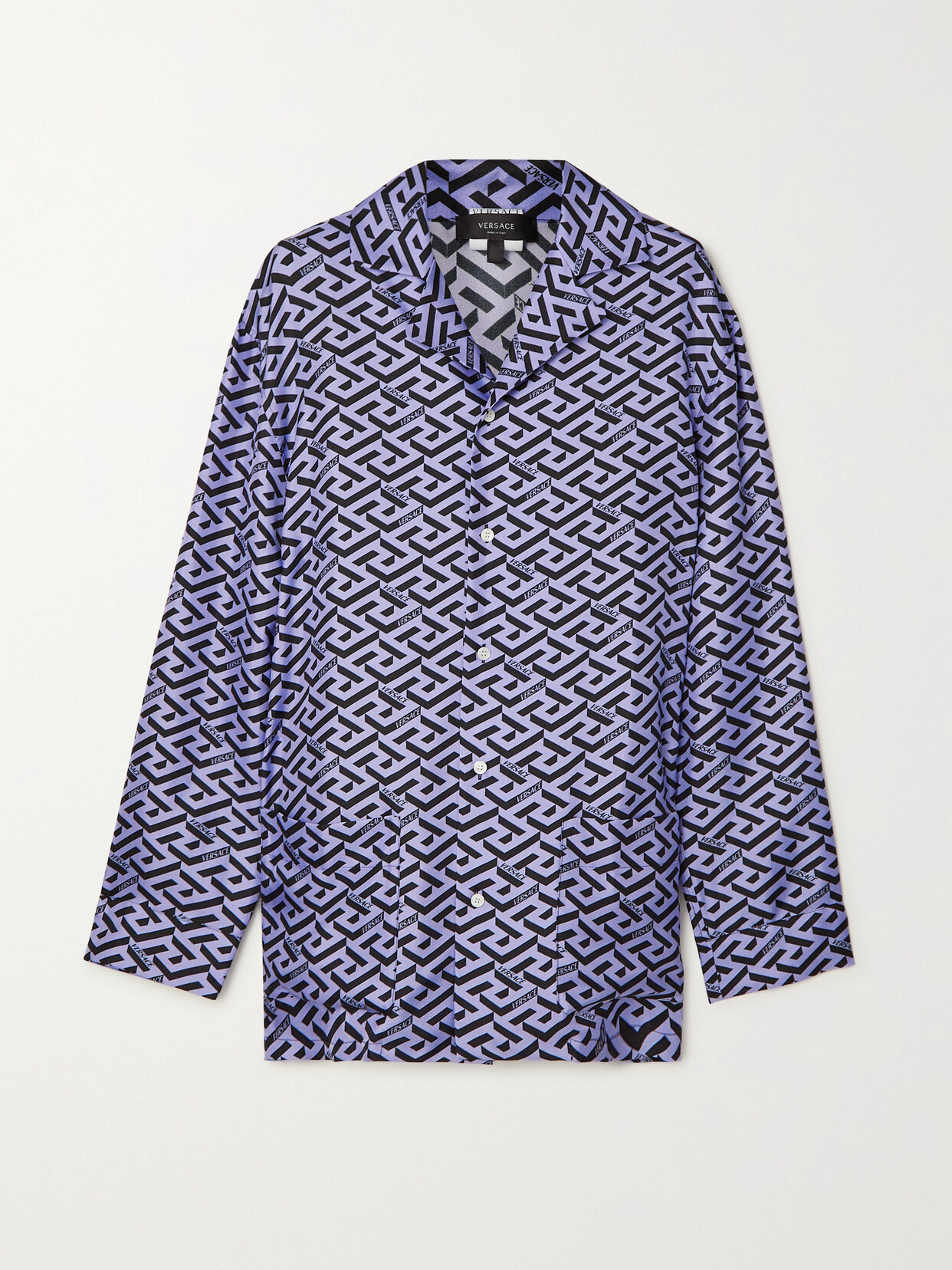 Versace Printed Silk-twill Pajama Shirt