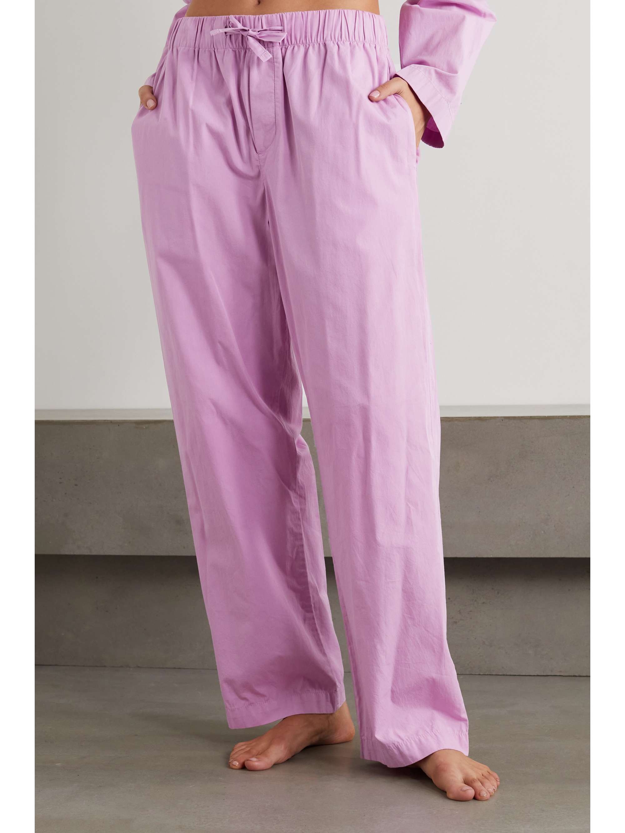 TEKLA Organic cotton-poplin pajama pants