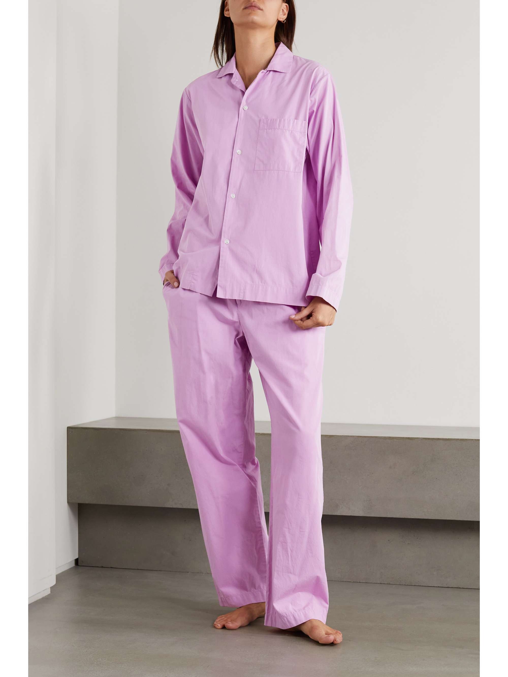 TEKLA Organic cotton-poplin pajama pants