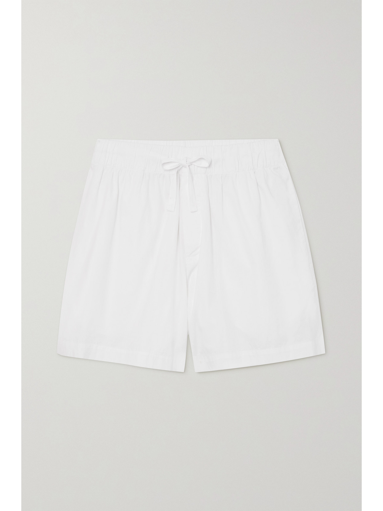 Tekla Poplin Drawstring Pajama Shorts In White