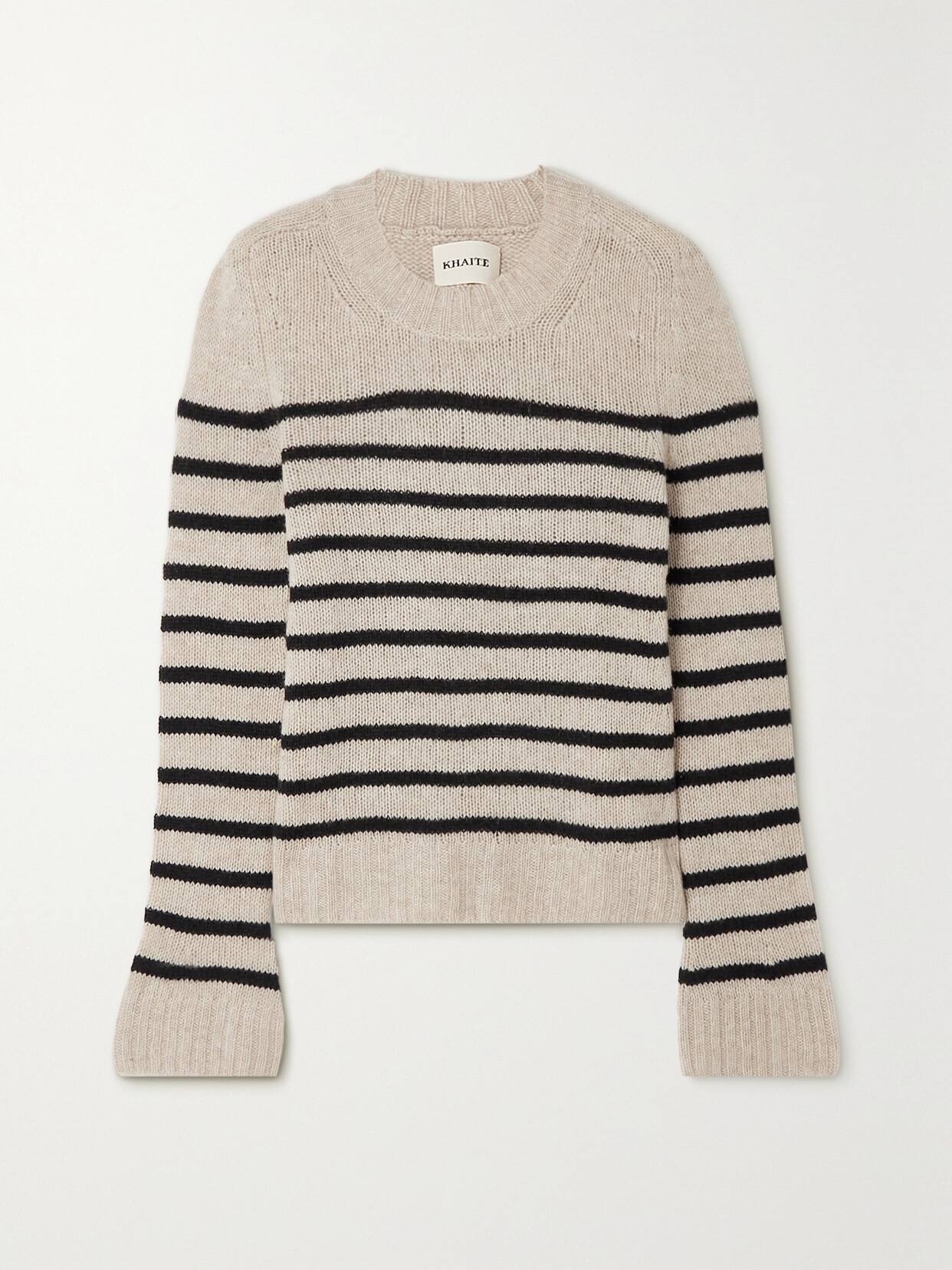 Khaite Tilda Striped Cashmere Sweater In Ecru