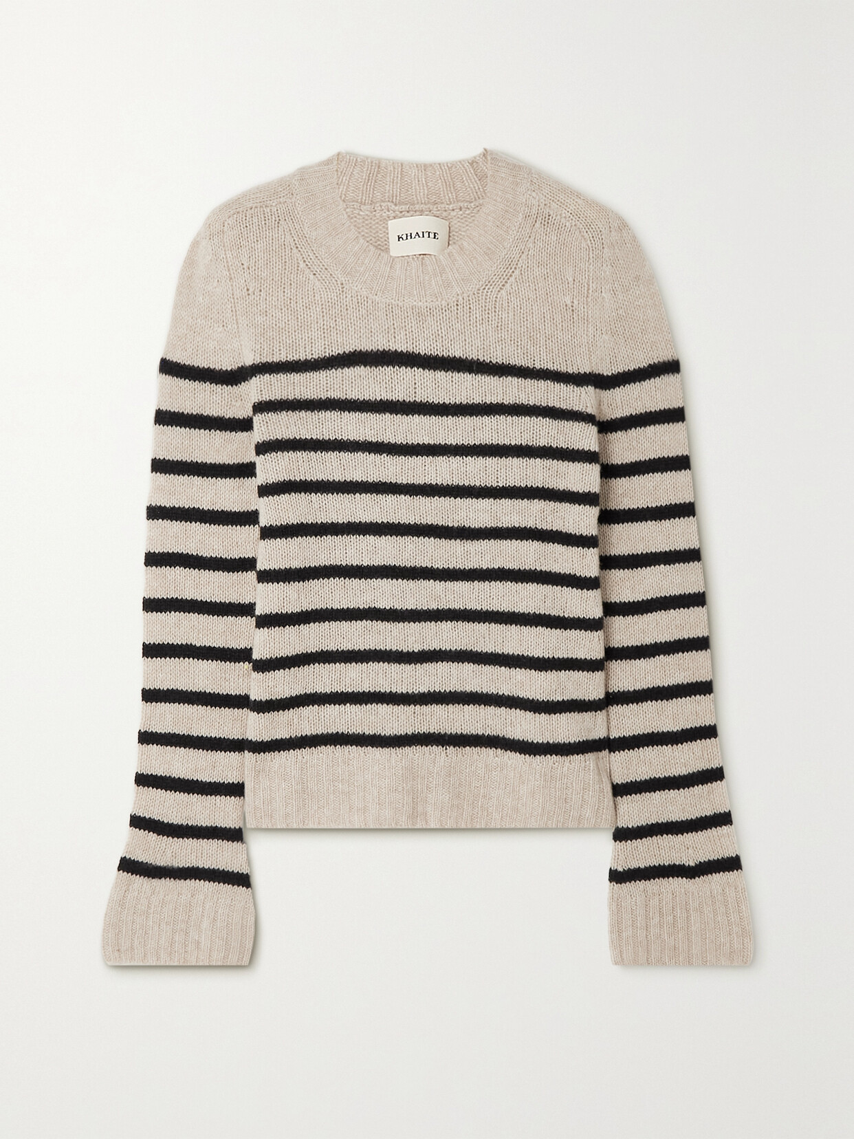 Shop Khaite Tilda Striped Cashmere Sweater In Ecru