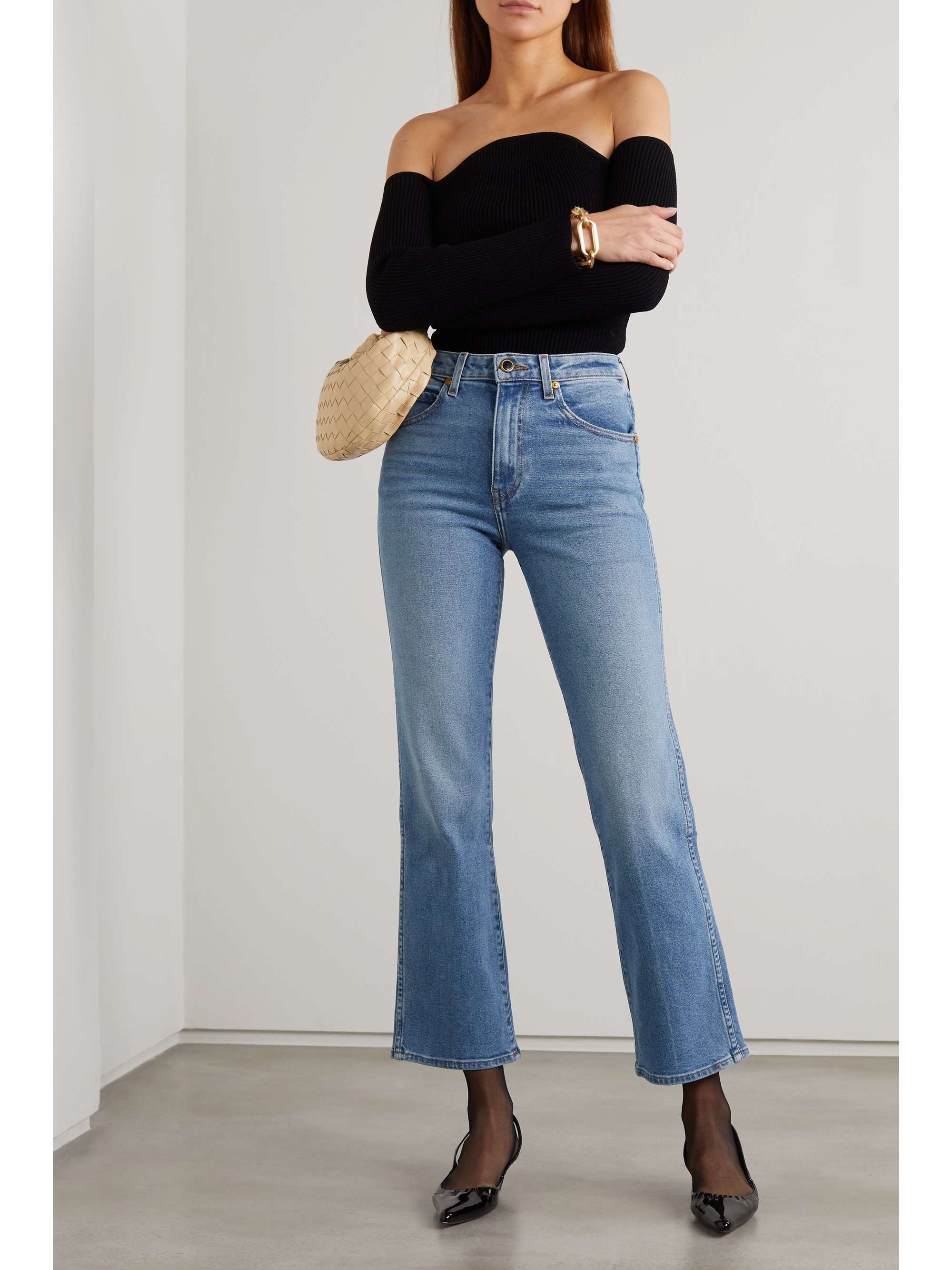 KHAITE Vivian cropped high-rise bootcut jeans | NET-A-PORTER