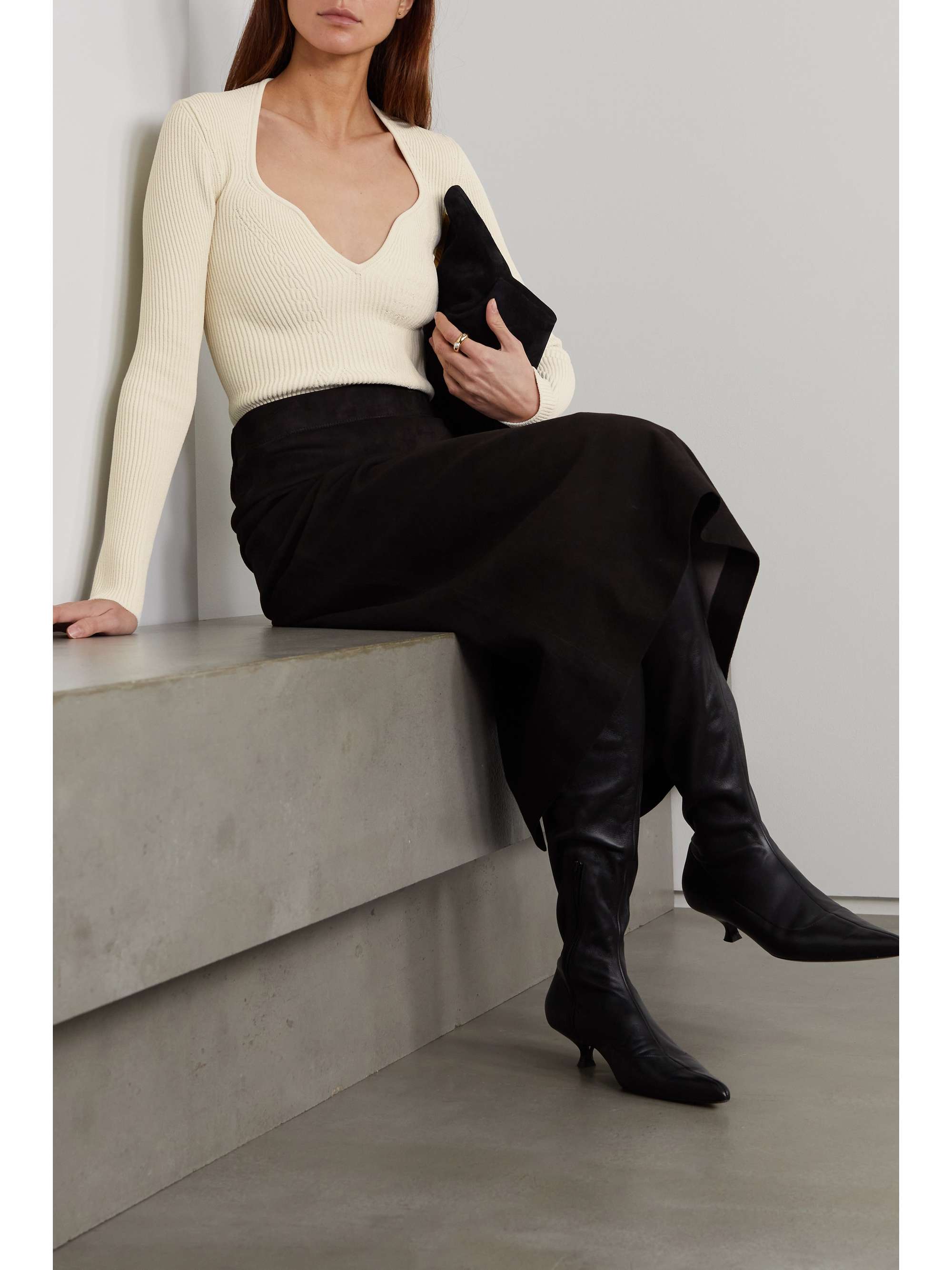 KHAITE Kirah ribbed-knit sweater