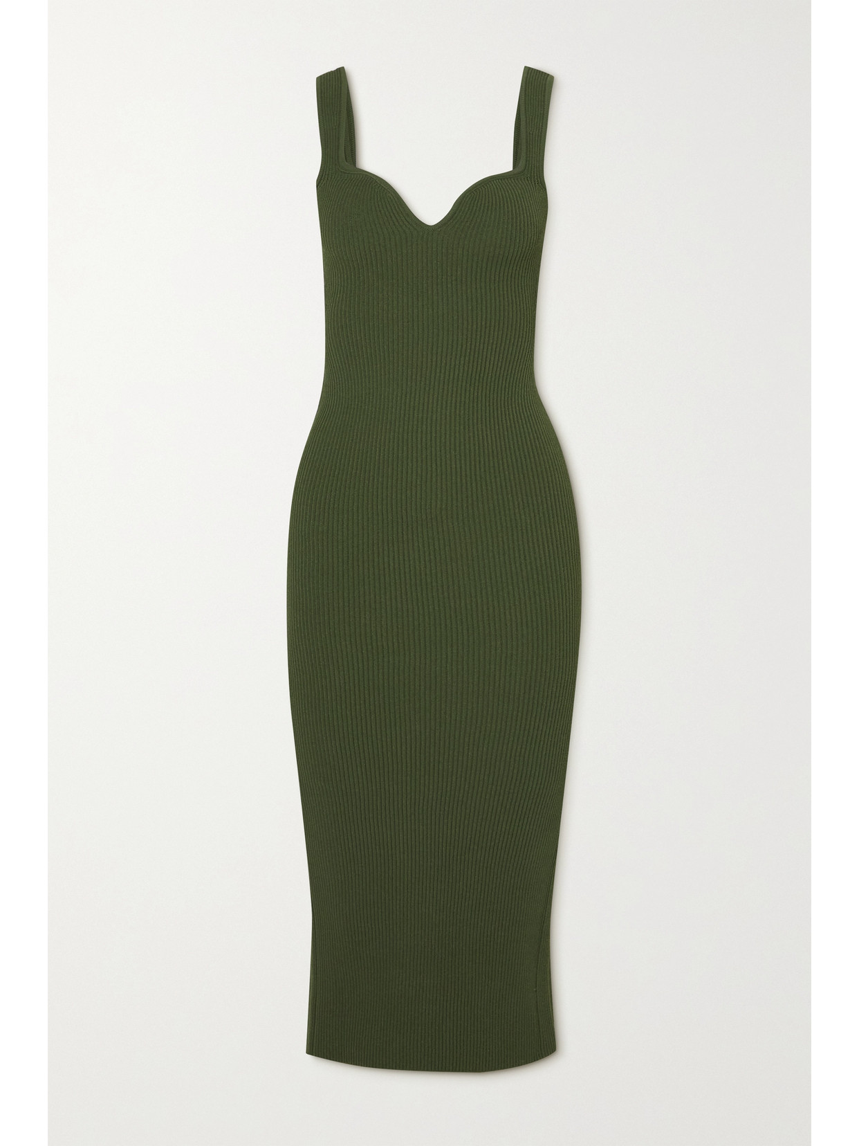 Khaite Jayne Open-back Ribbed-knit Midi Dress