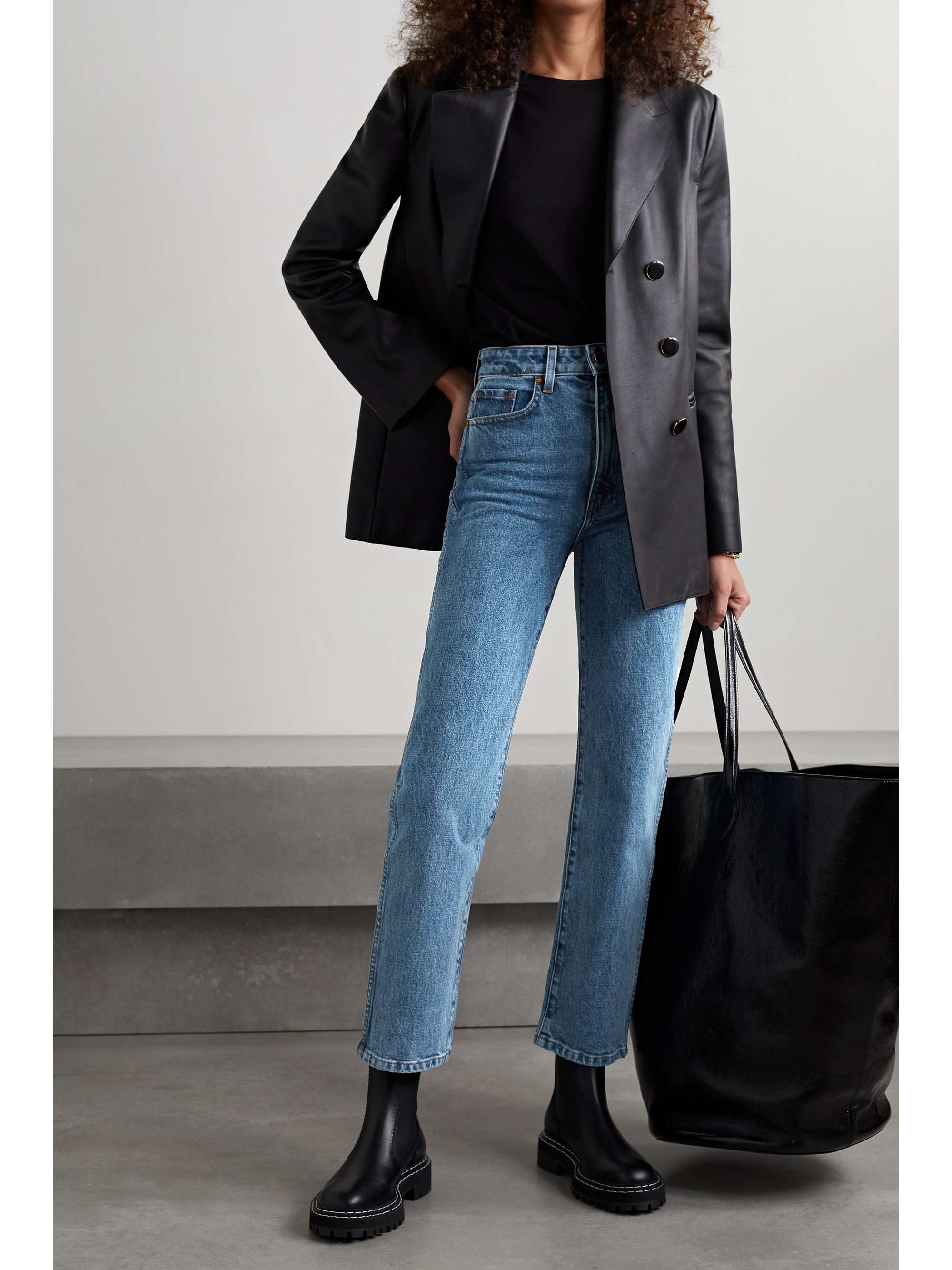 Mid denim Abigail cropped high-rise 