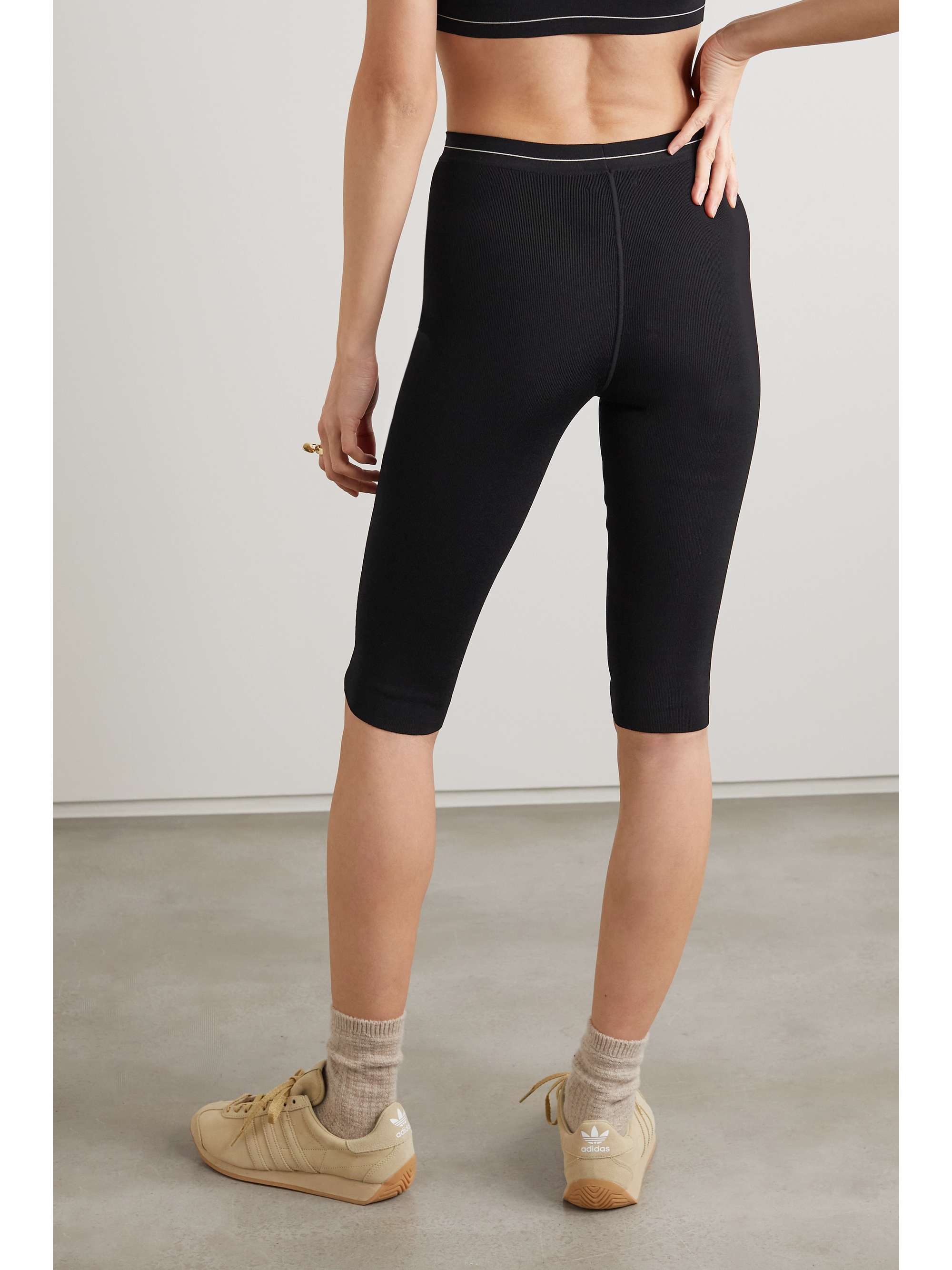KHAITE Harden intarsia ribbed stretch-jersey shorts