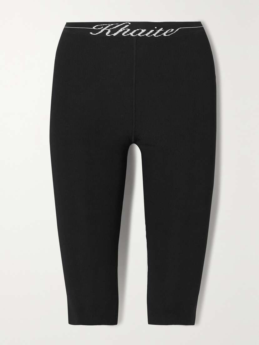 Khaite Harden Intarsia Ribbed Stretch-jersey Shorts