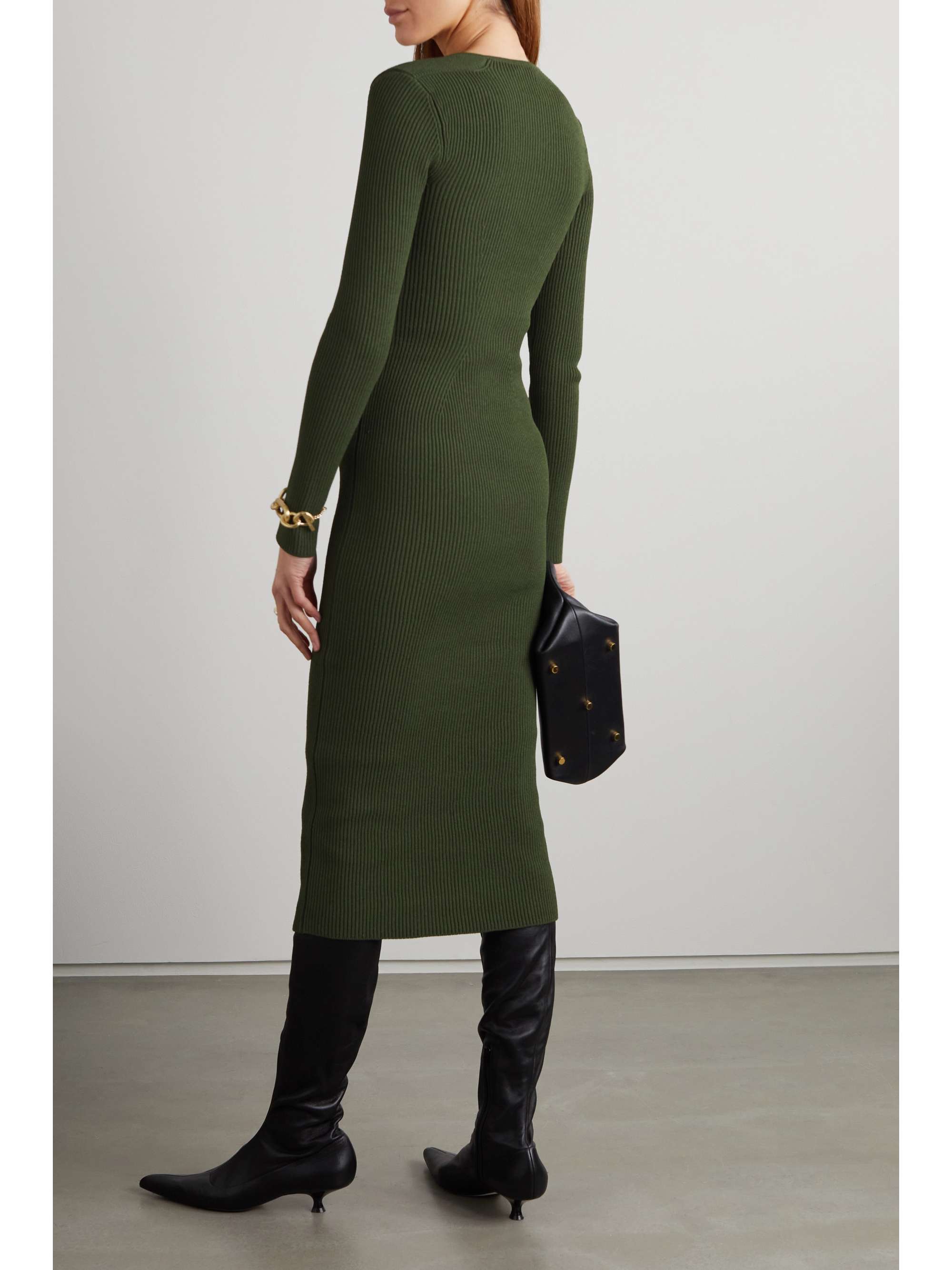 KHAITE Alessandra ribbed-knit midi dress