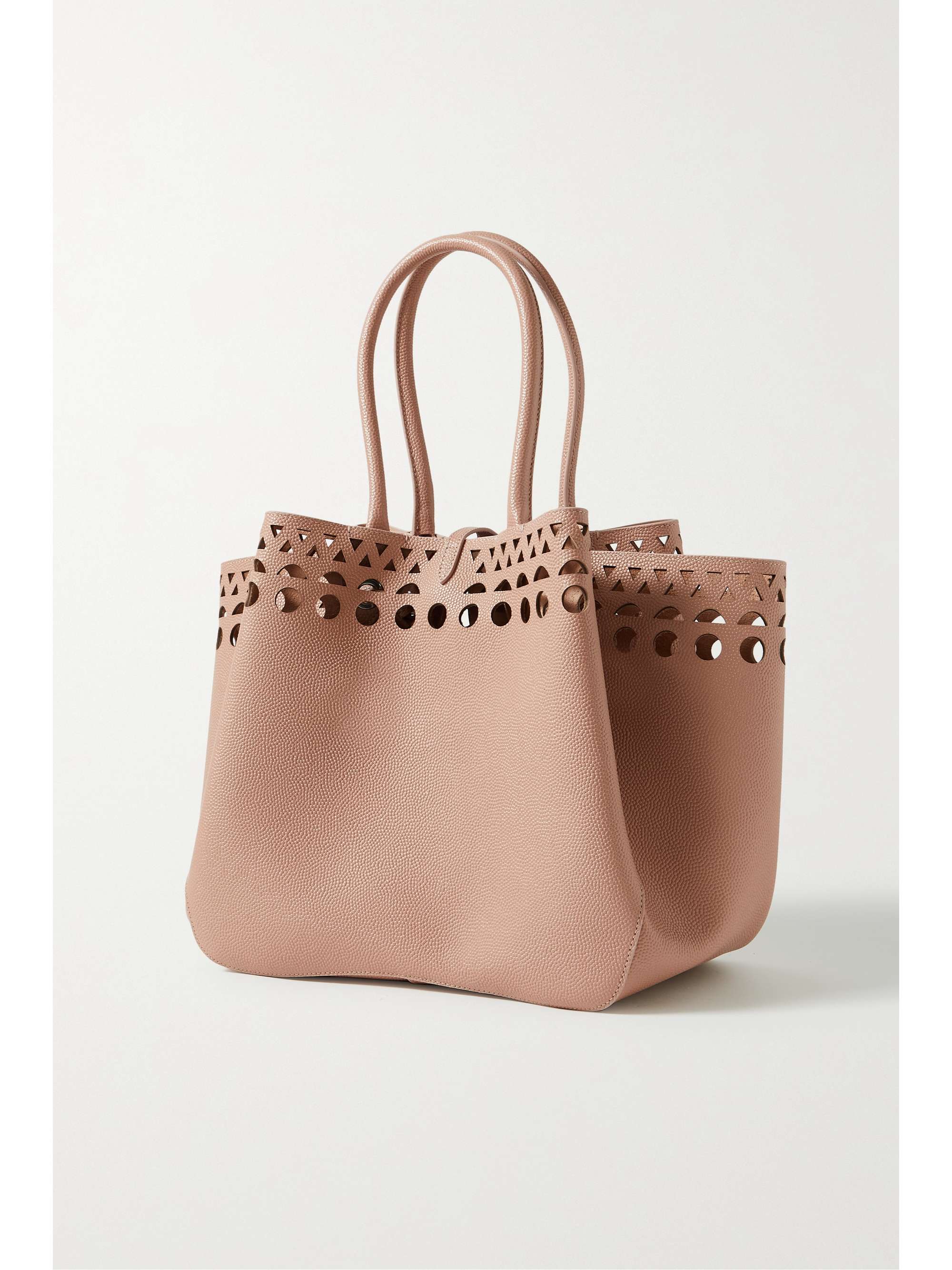ALAÏA Sac à main en cuir texturé découpé au laser Angèle 25