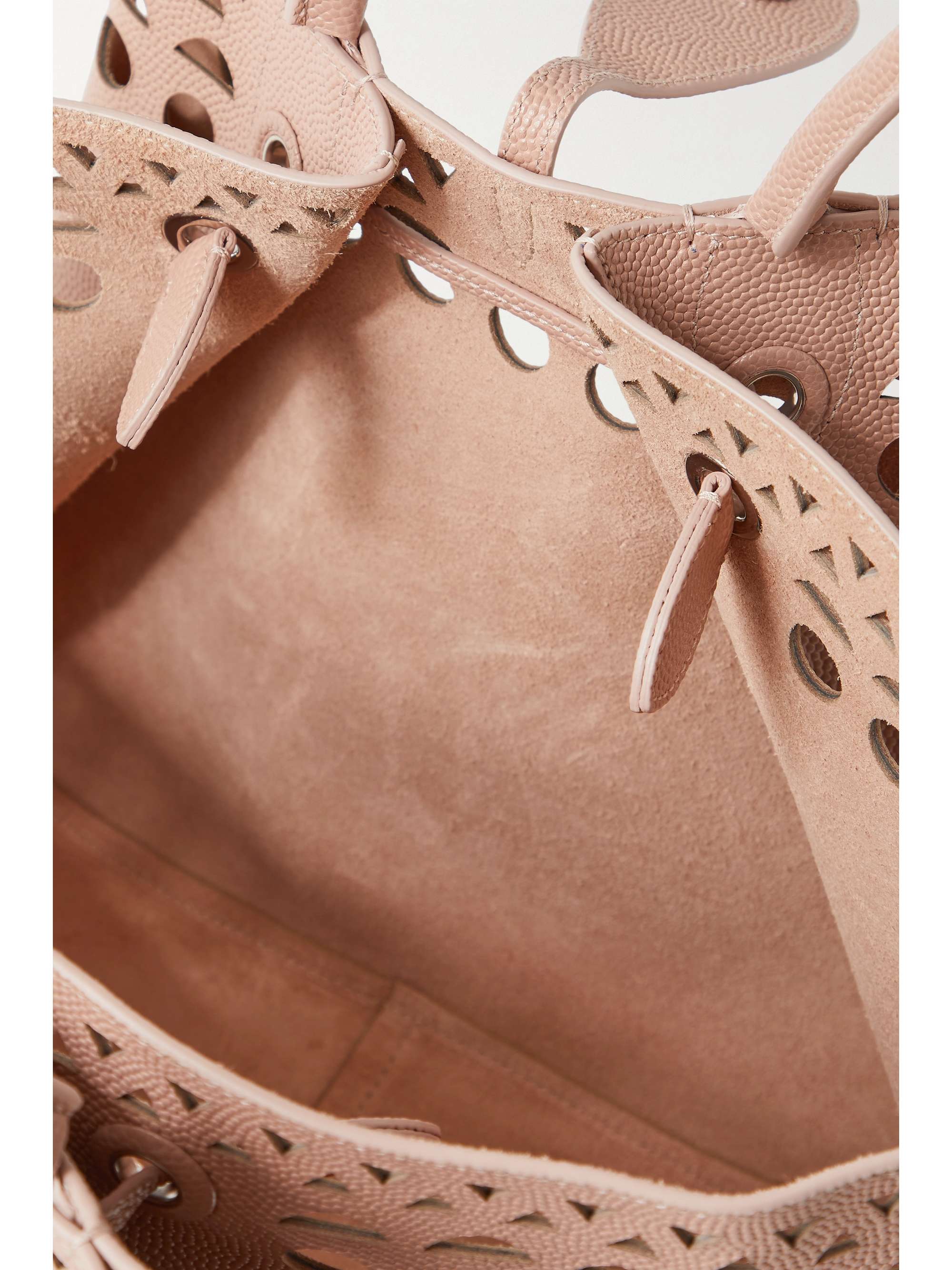 ALAÏA Sac à main en cuir texturé découpé au laser Angèle 25