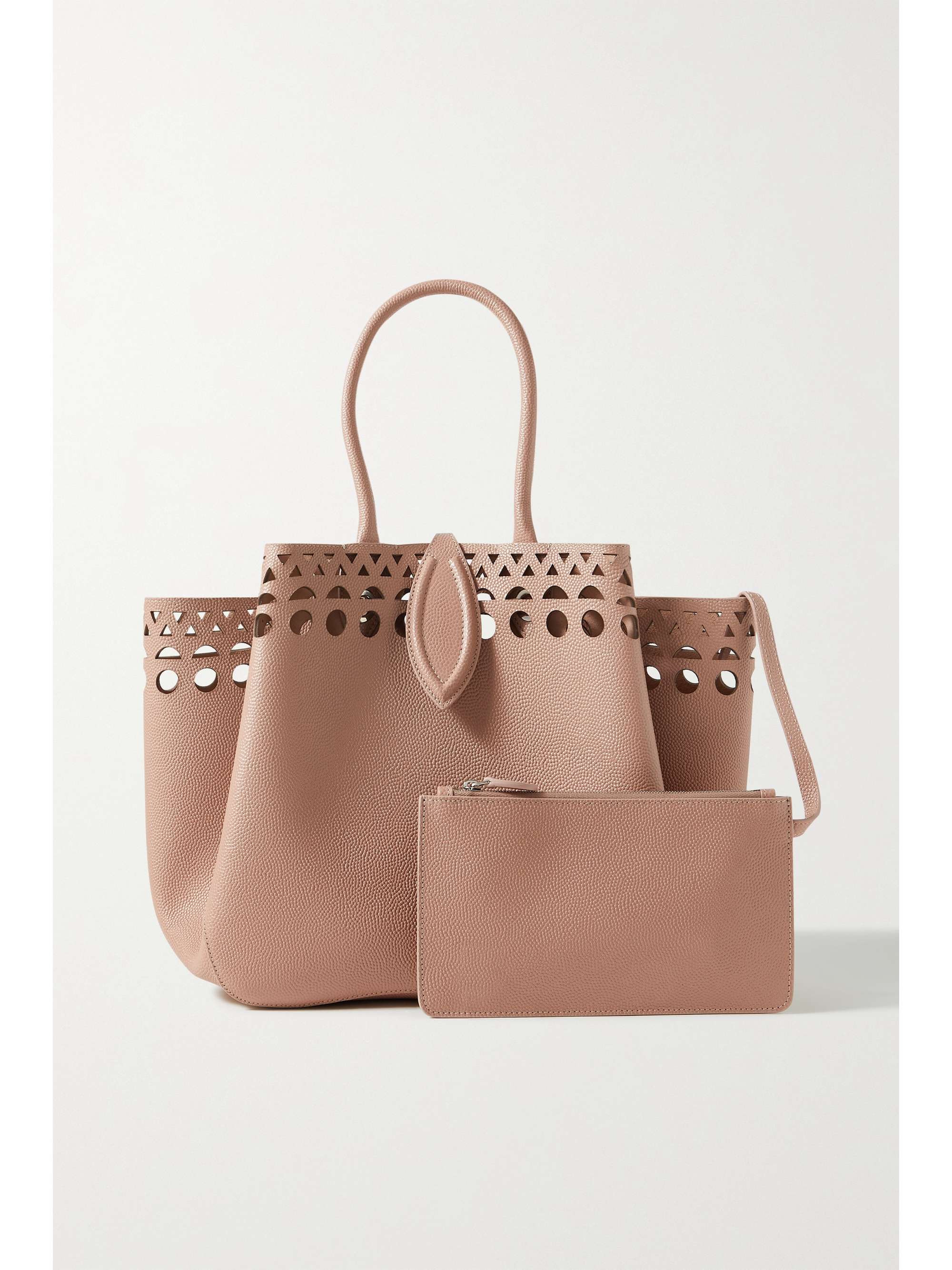 ALAÏA Sac à main en cuir texturé découpé au laser Angèle 25