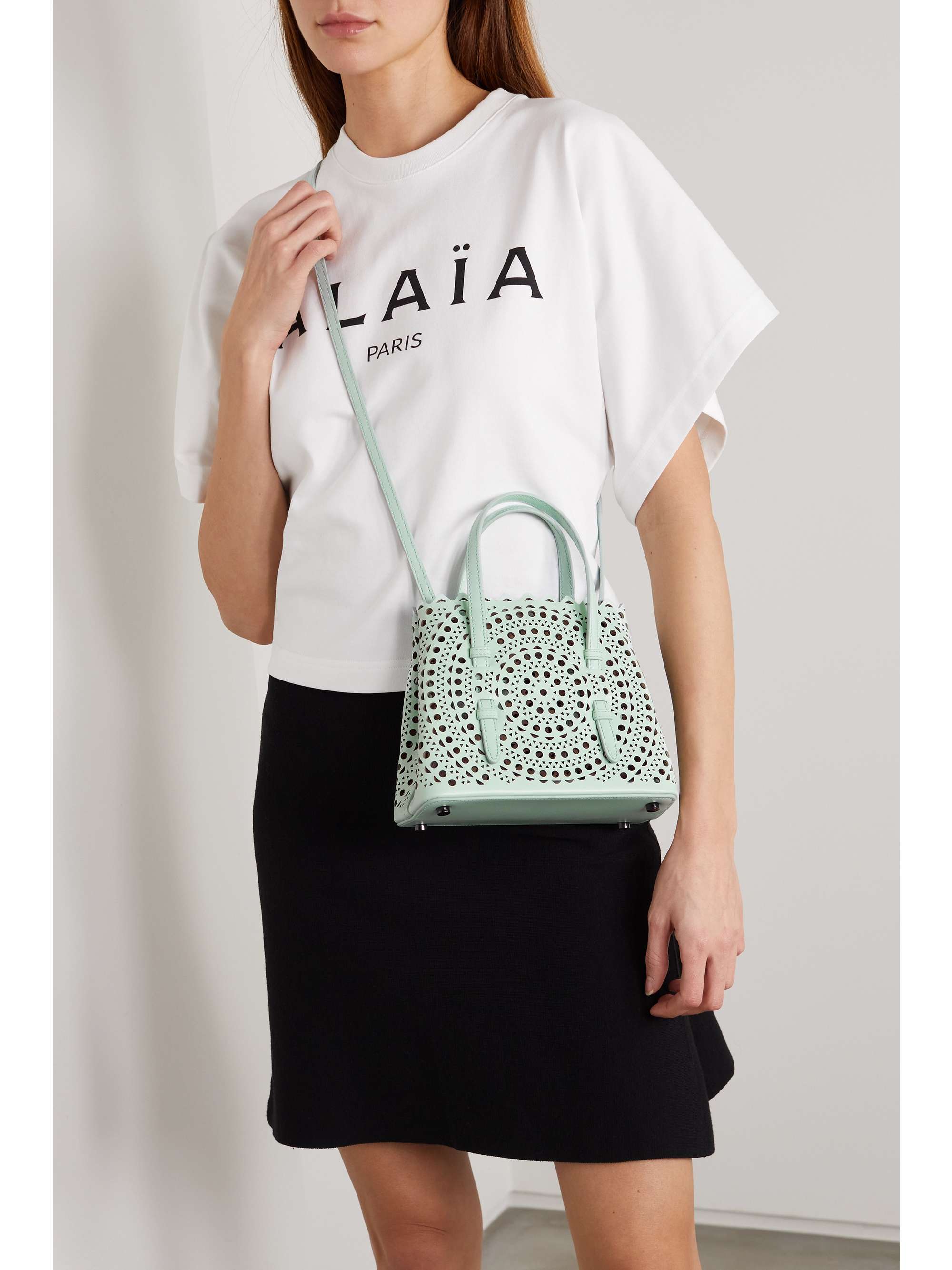 ALAÏA Mina 20 laser-cut leather tote