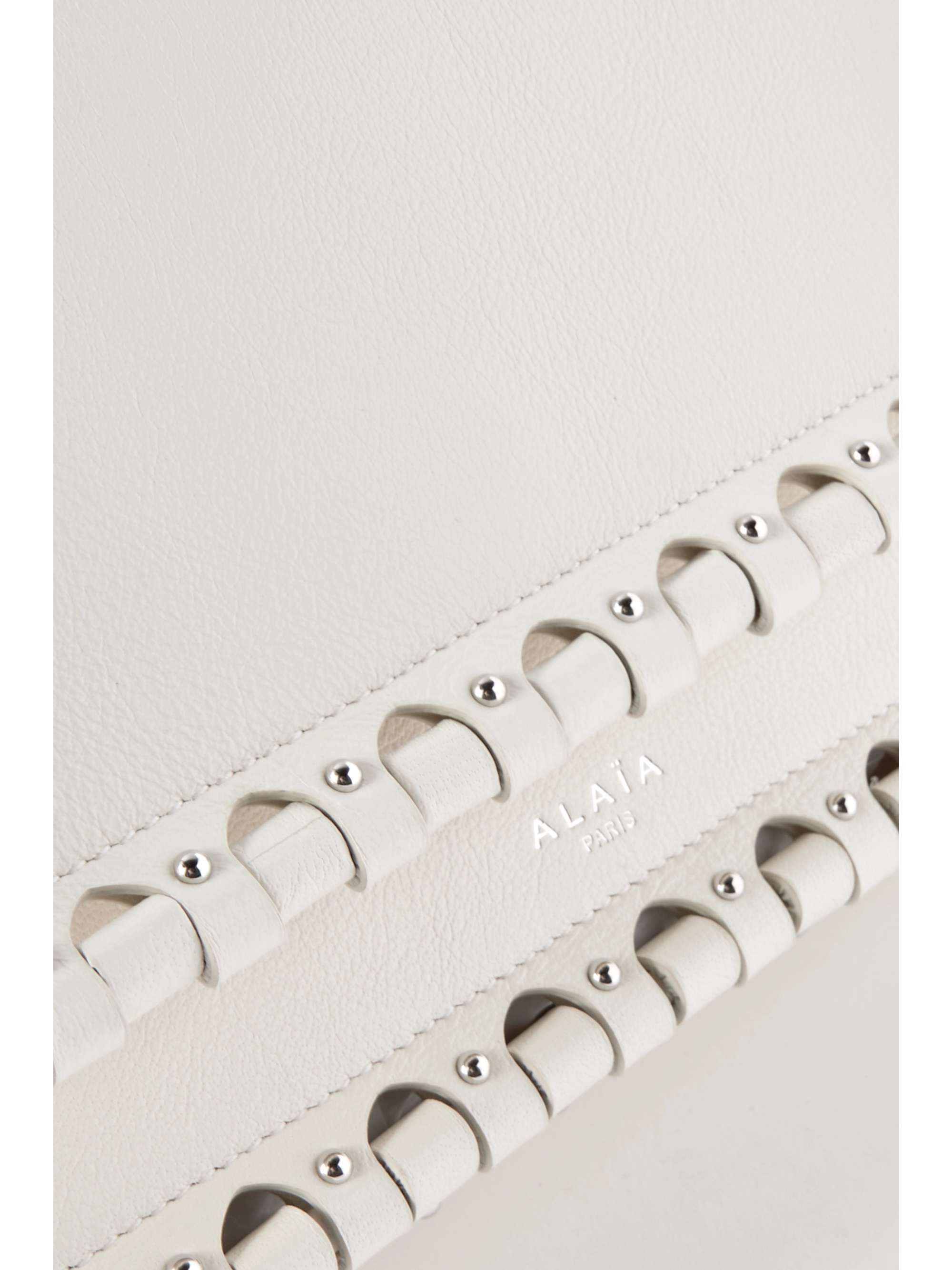 ALAÏA Hinge studded texturedleather shoulder bag NETAPORTER