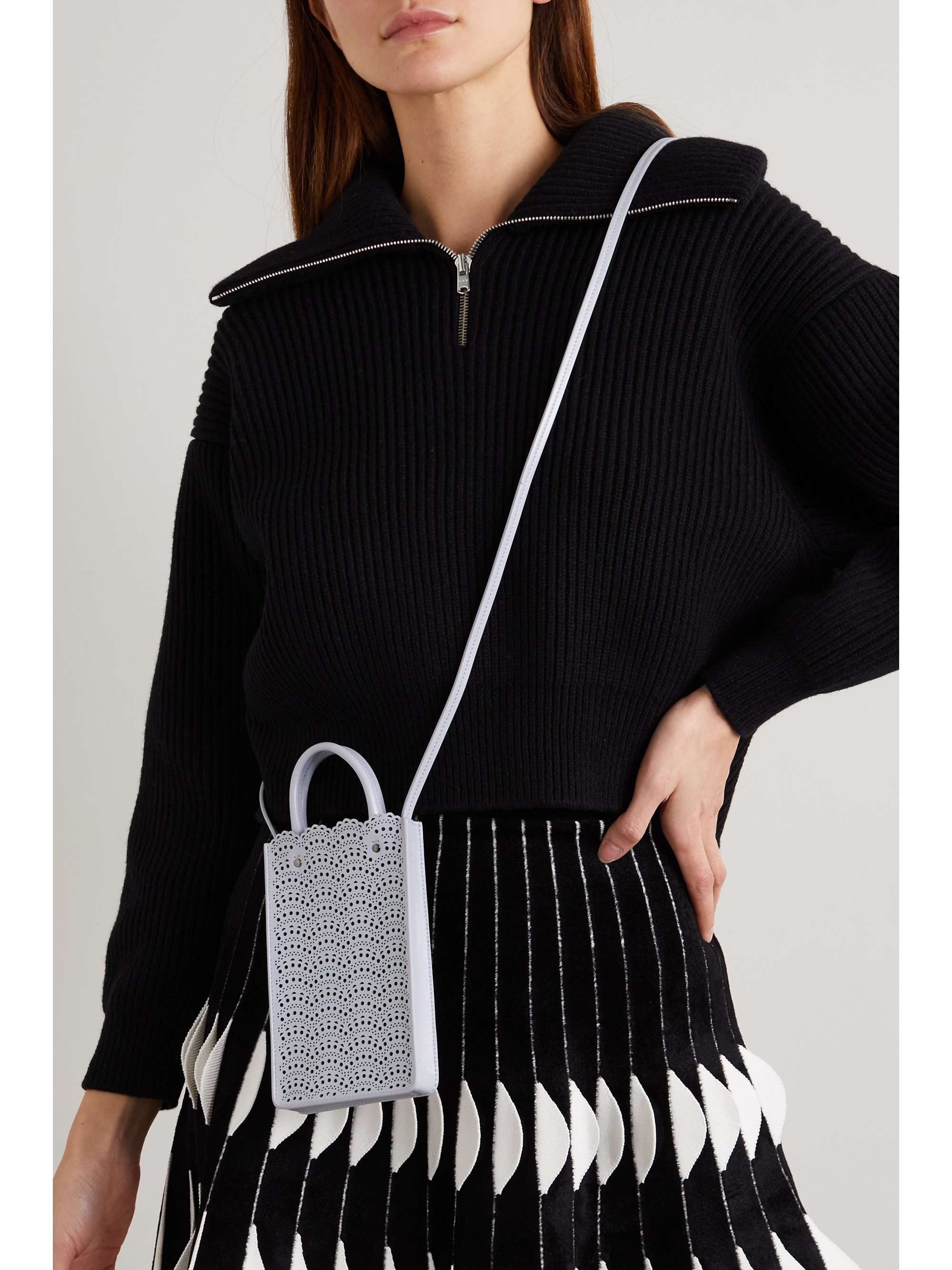 ALAÏA Garance laser-cut leather shoulder bag