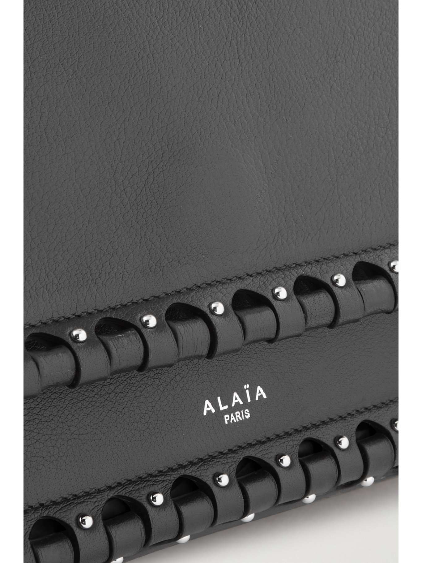 ALAÏA Hinge studded texturedleather shoulder bag NETAPORTER