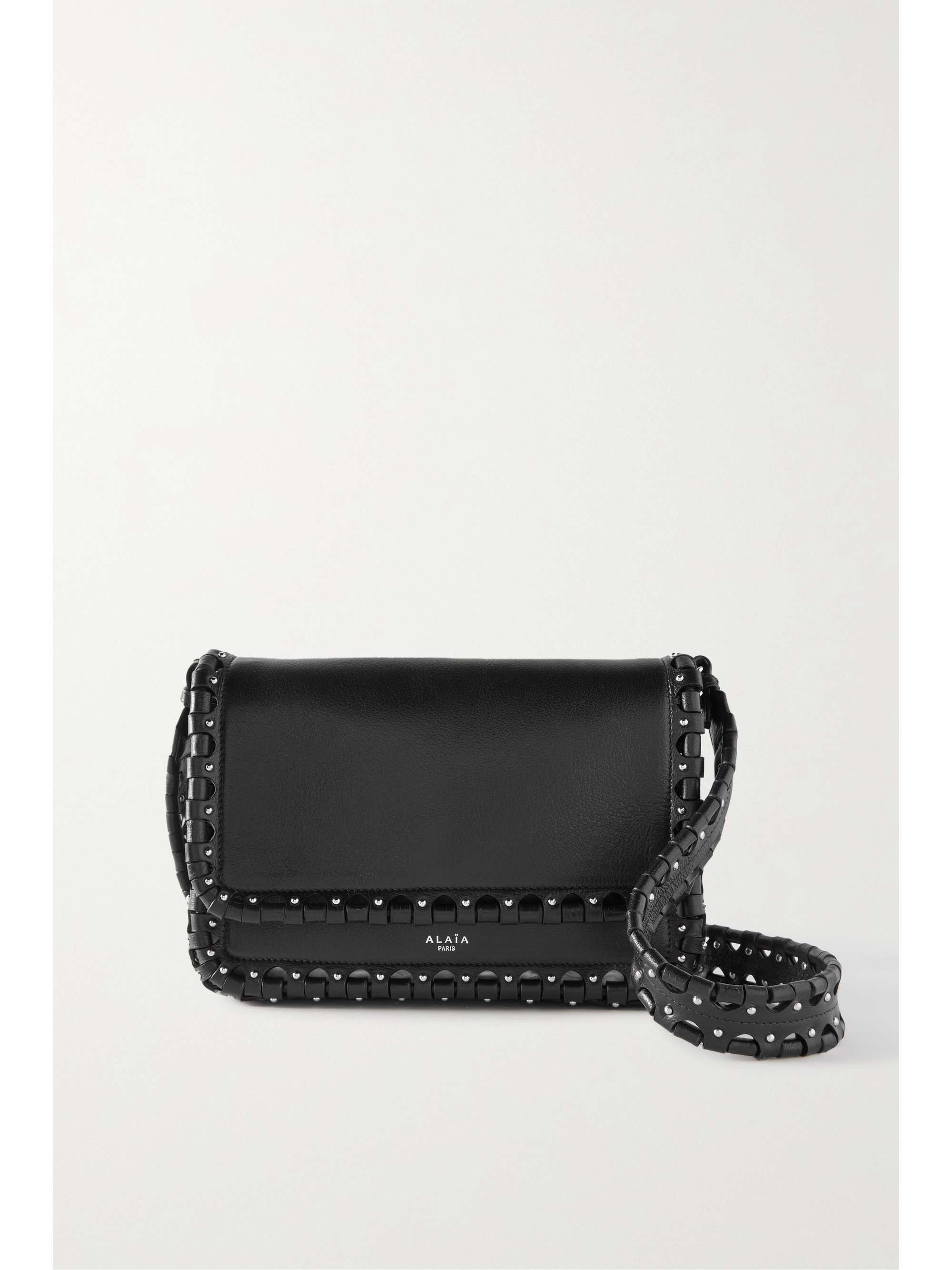 ALAÏA Hinge studded textured-leather shoulder bag | NET-A-PORTER