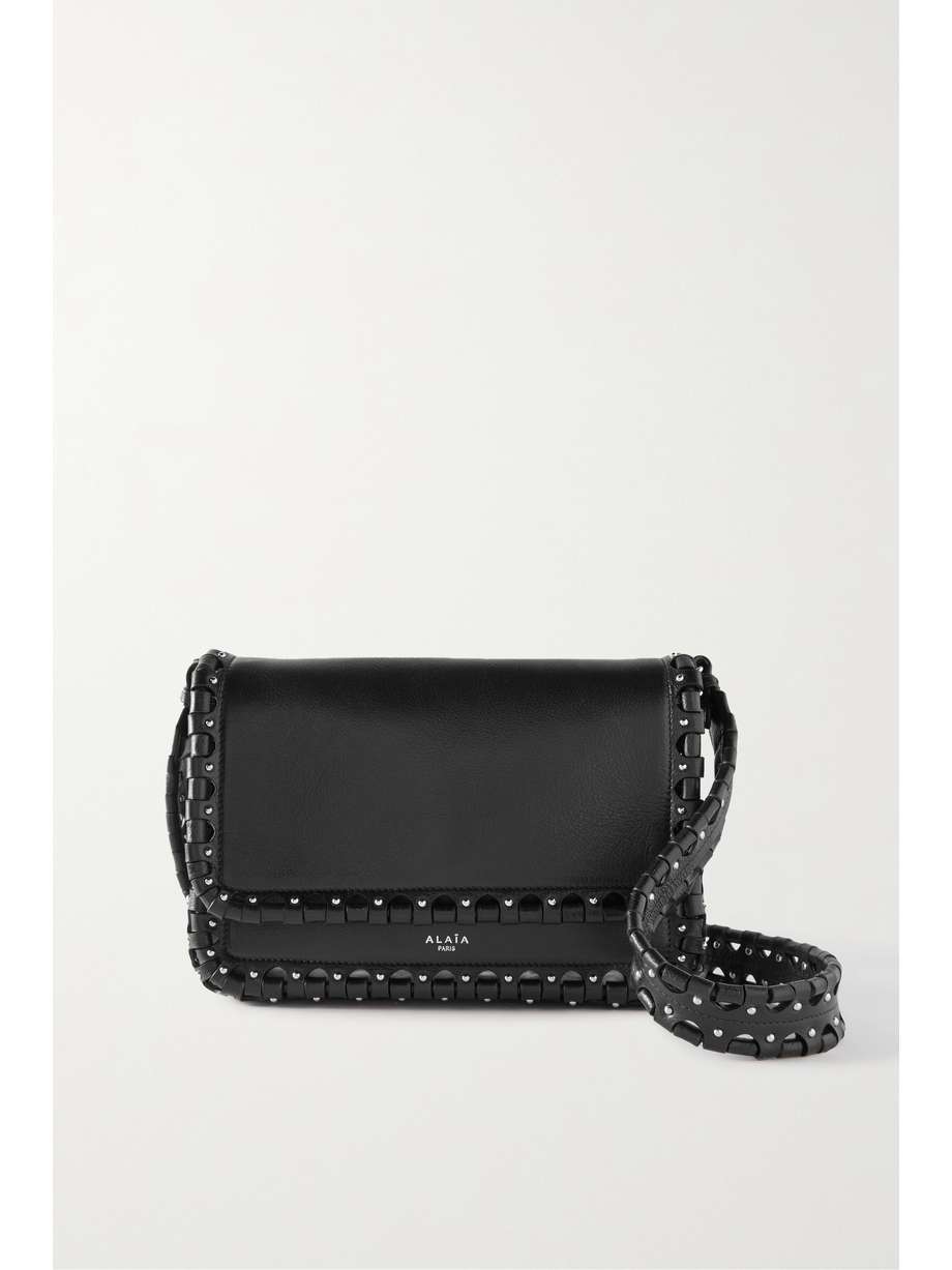 ALAÏA Hinge studded texturedleather shoulder bag NETAPORTER