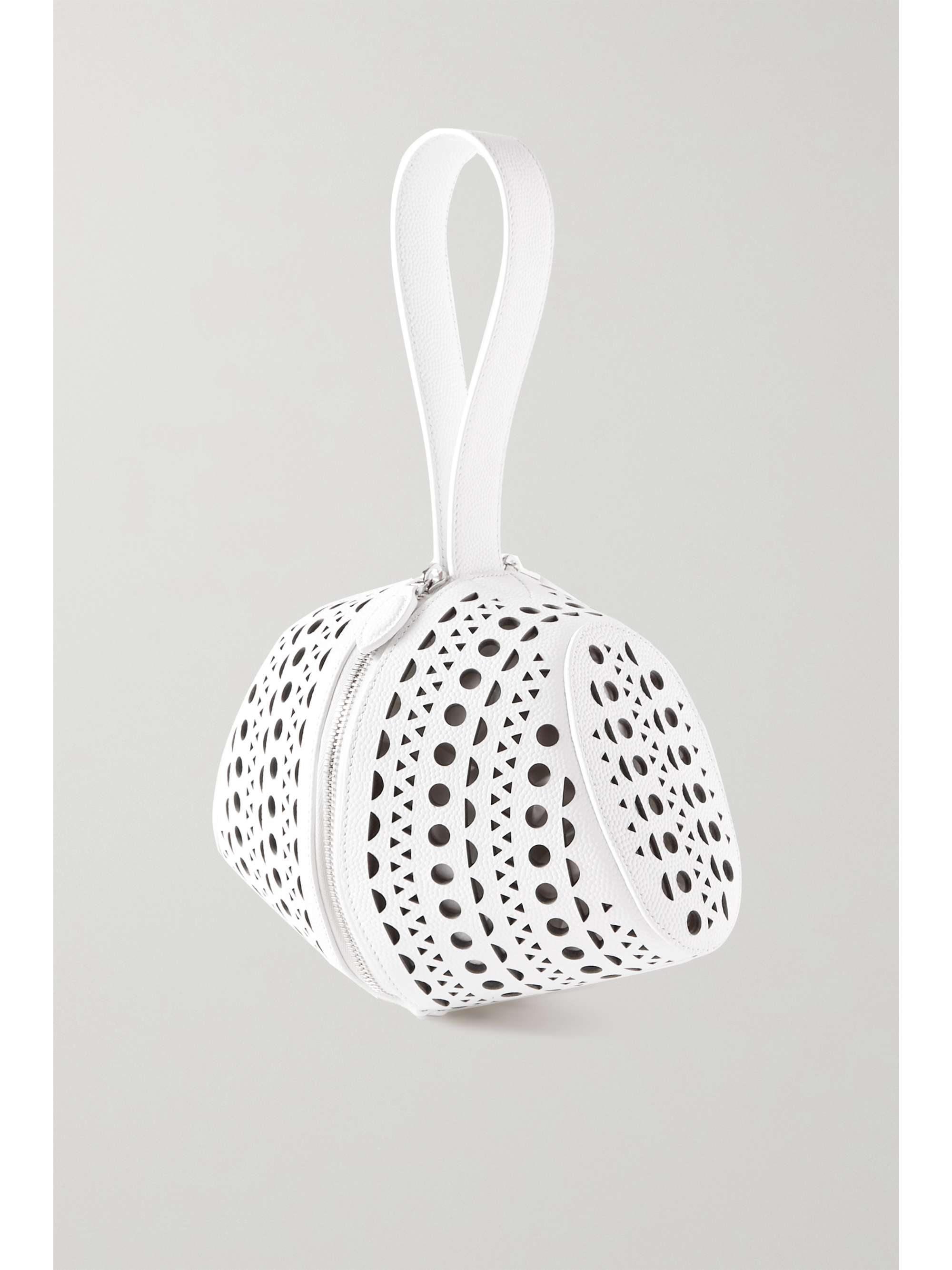 ALAÏA Shape studded textured-leather clutch