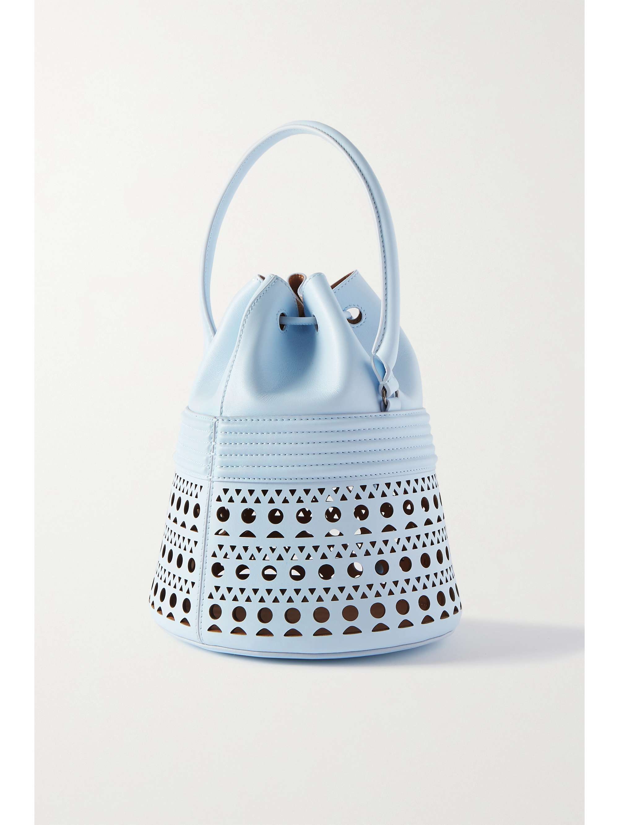 ALAÏA Bucket Corset laser-cut leather bag