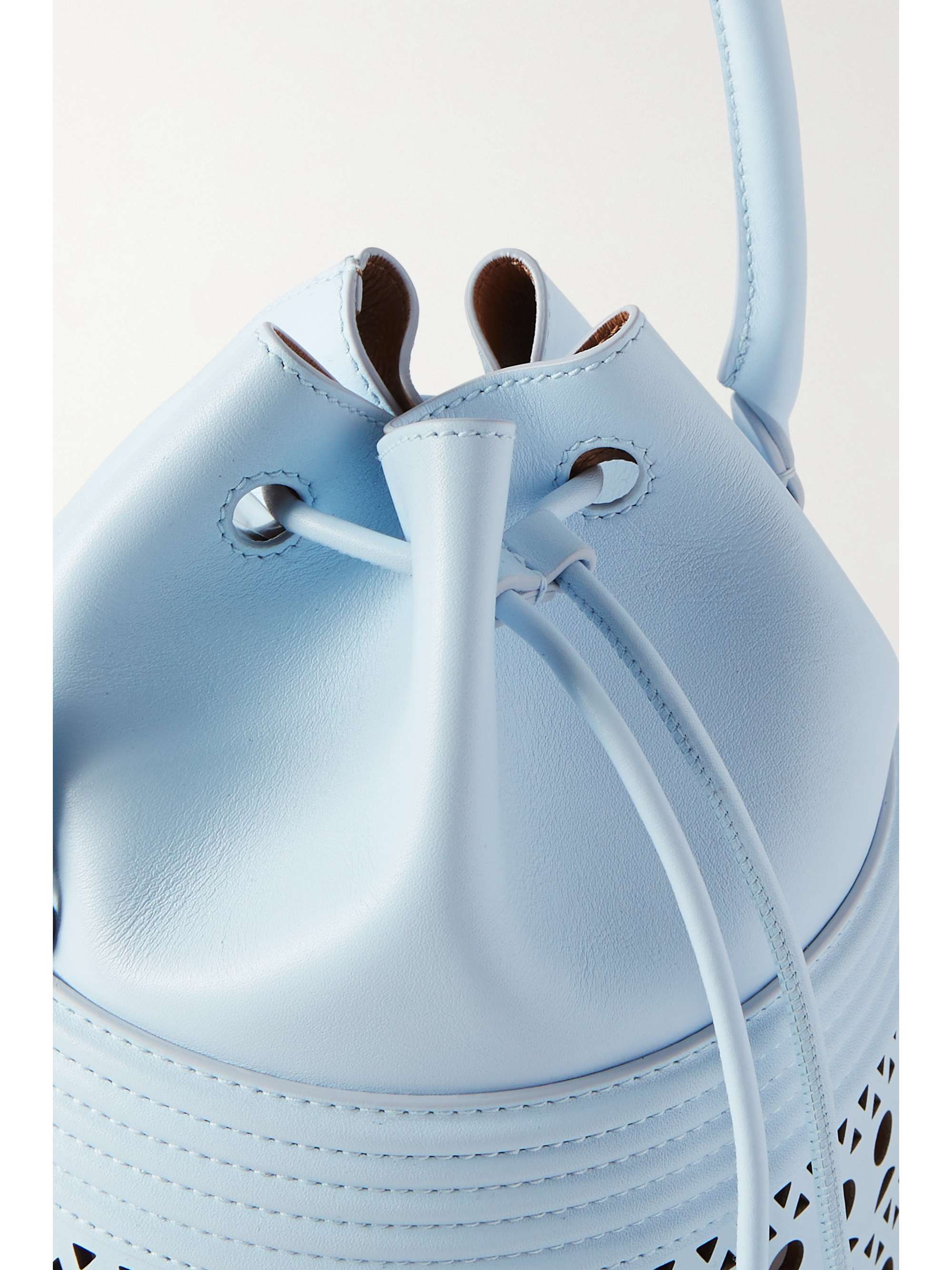 ALAÏA Bucket Corset laser-cut leather bag