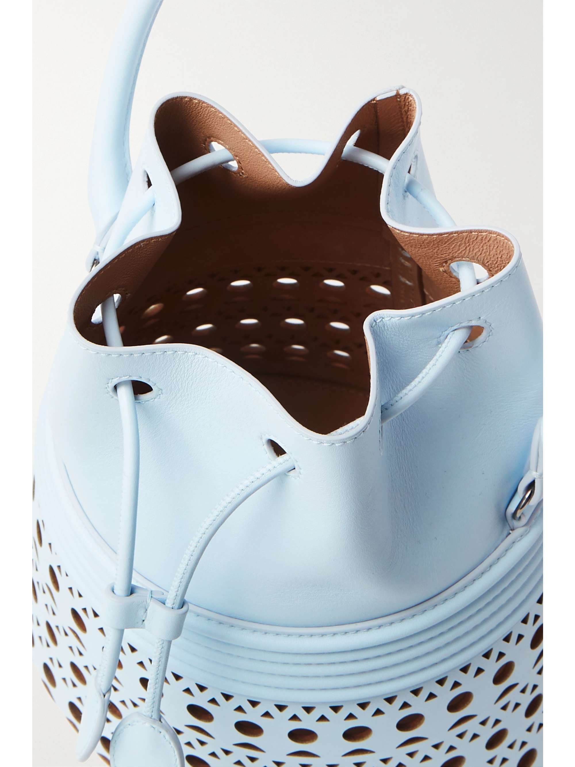 ALAÏA Bucket Corset laser-cut leather bag
