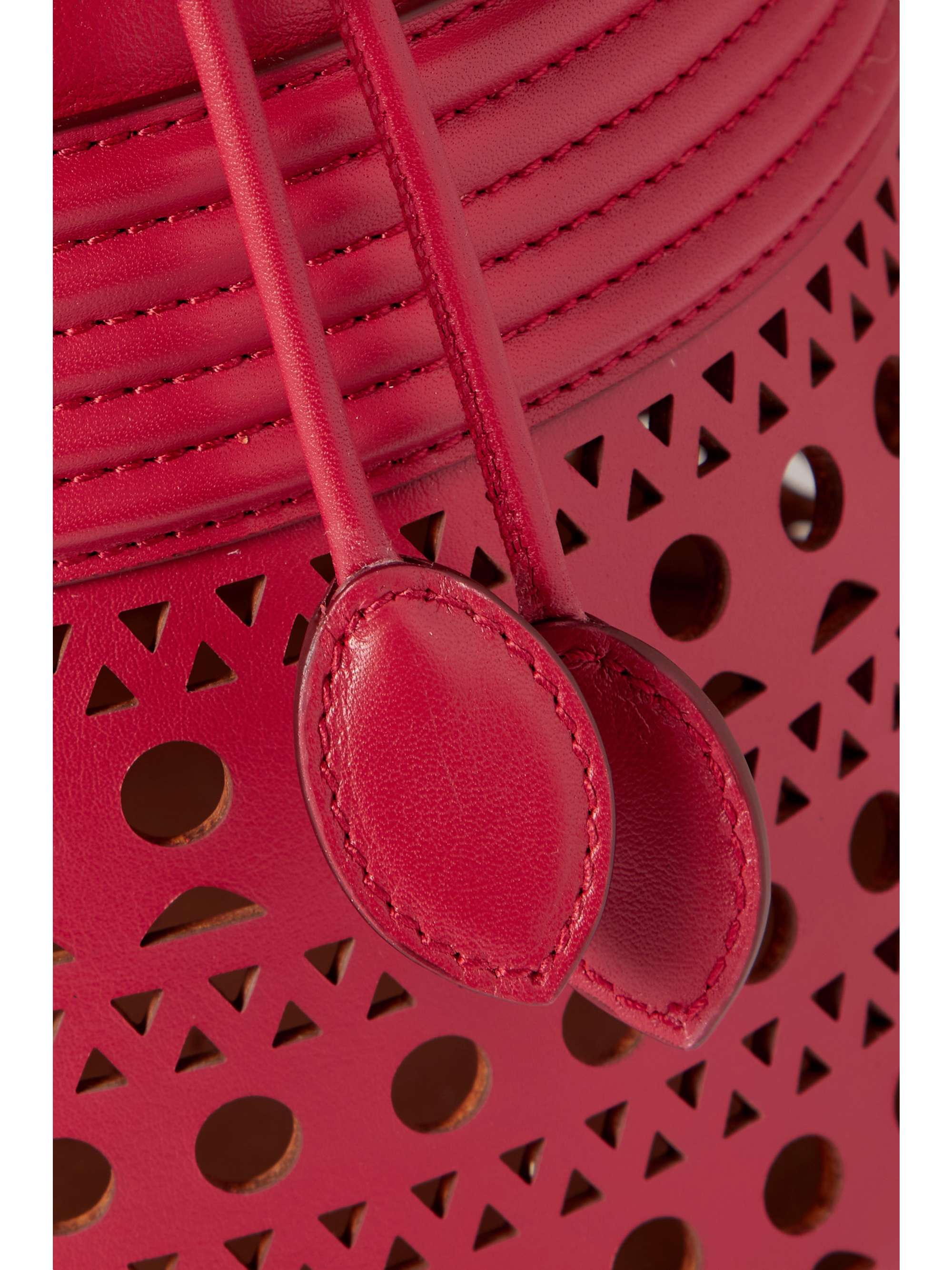 ALAÏA Bucket Corset laser-cut leather bag
