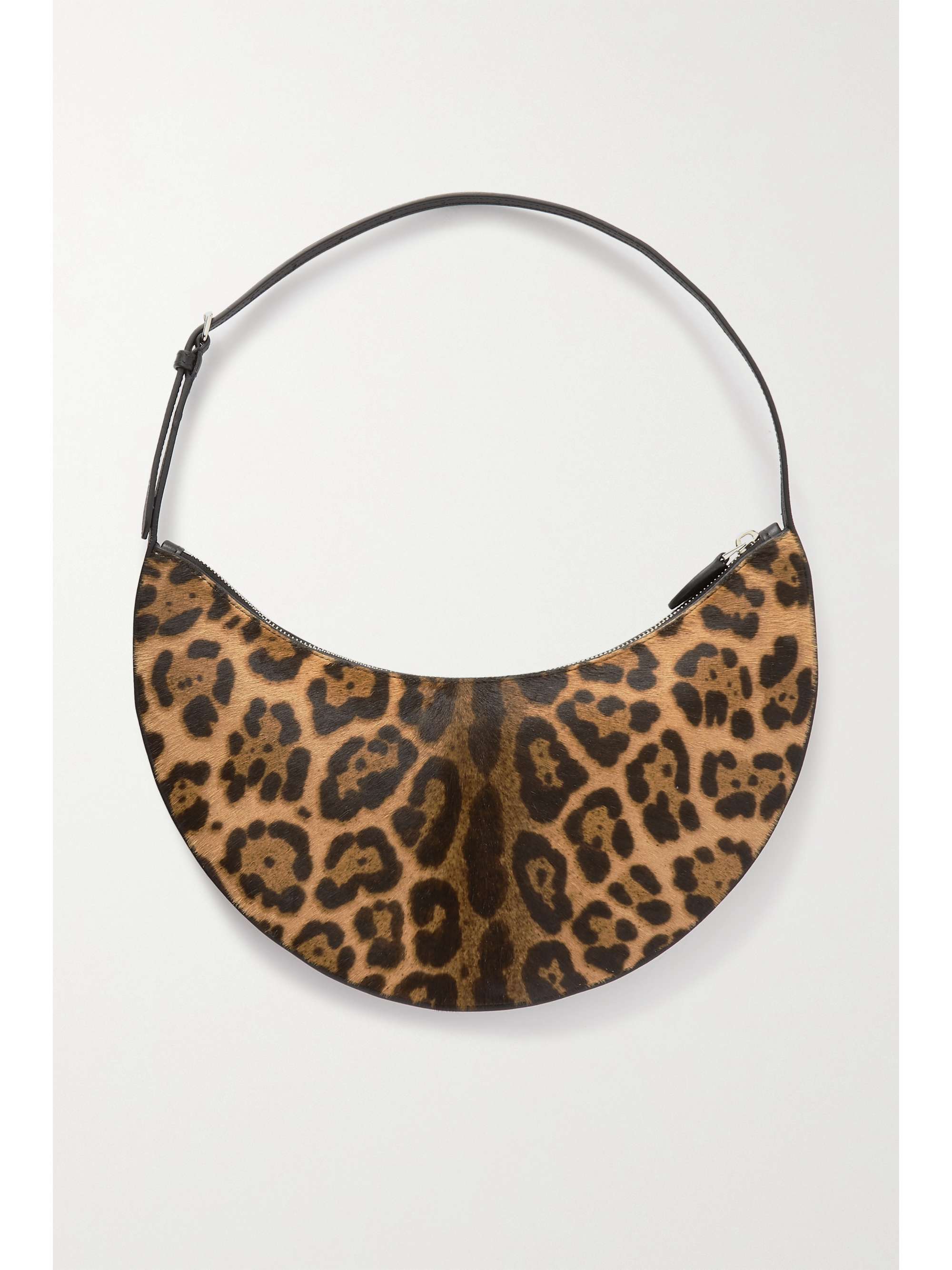 ALAÏA Sac porté épaule en façon poulain à imprimé léopard Demi Lune