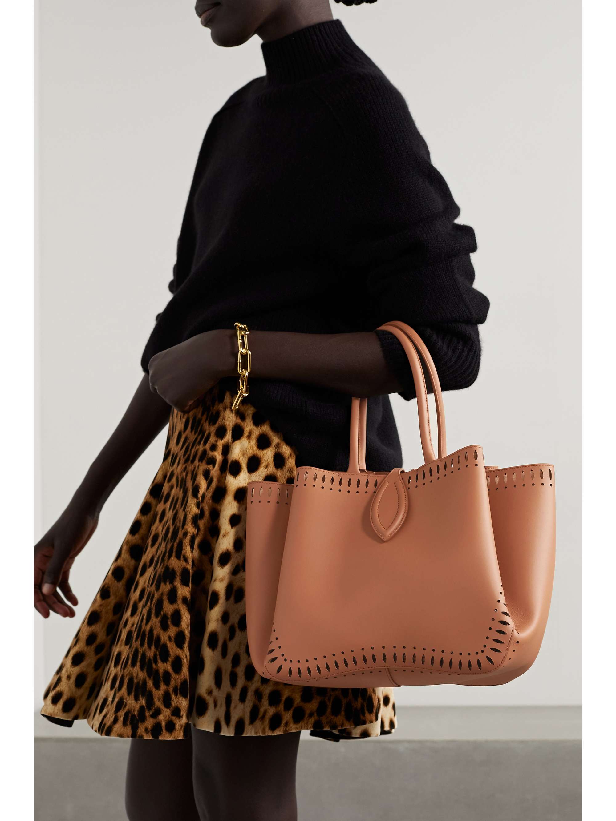 ALAÏA Angèle 25 laser-cut leather tote