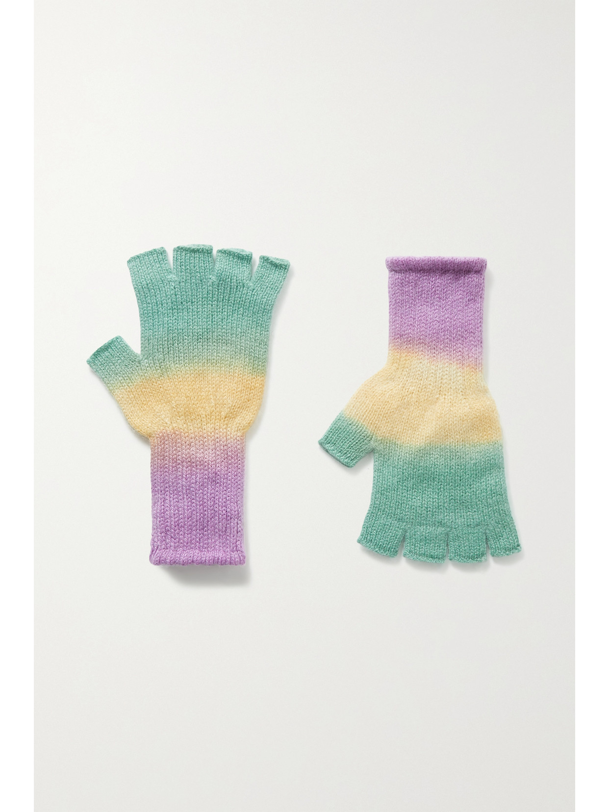 【THE ELDER STATESMAN】tie-dyed cashmere fingerless gloves The Elder Statesman Hot Dip-dye Cashmere Fingerless Gloves