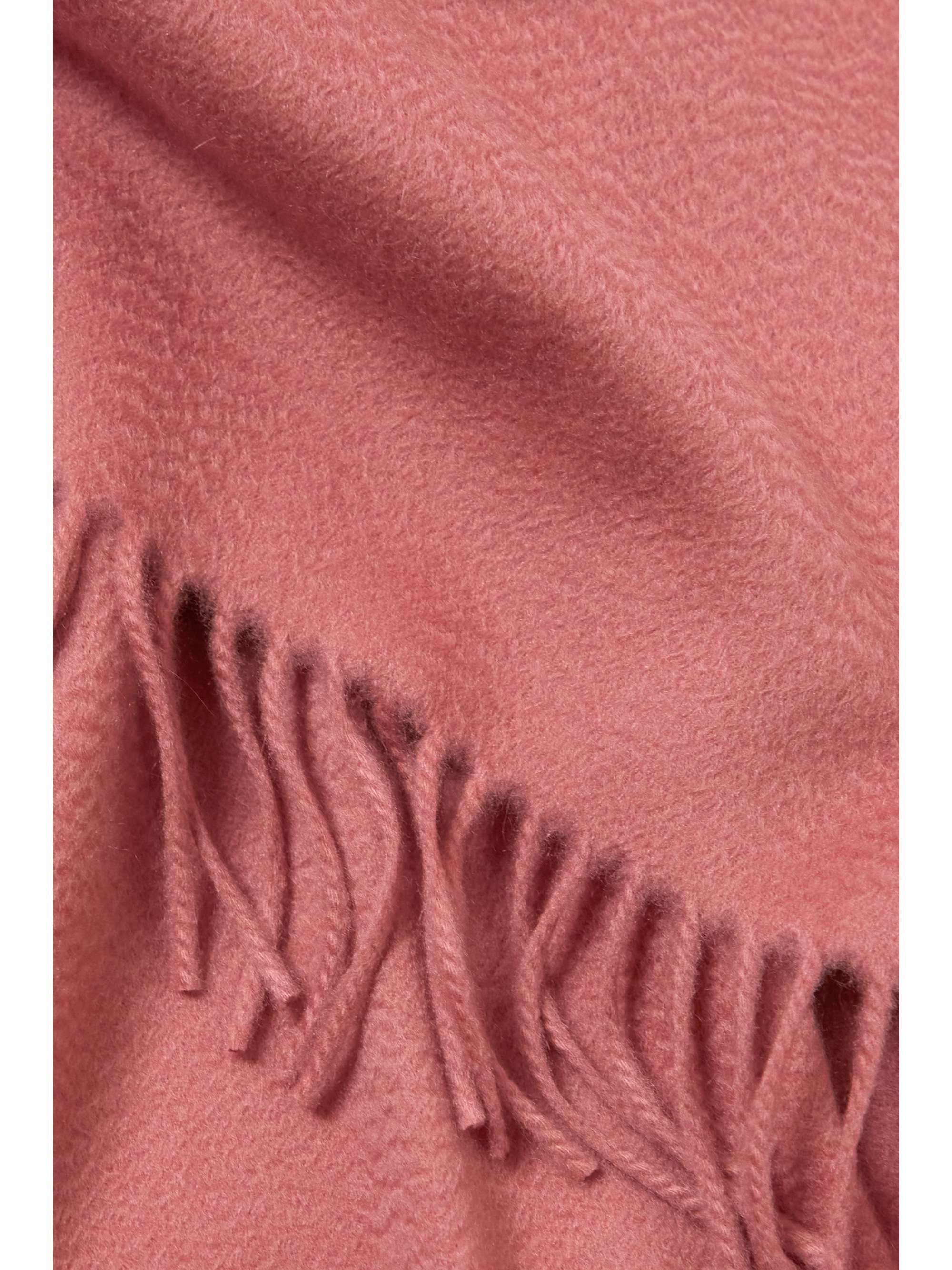 LORO PIANA Fringed suede-trimmed cashmere scarf