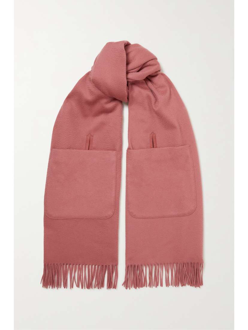 Loro Piana Fringed Suede-trimmed Cashmere Scarf