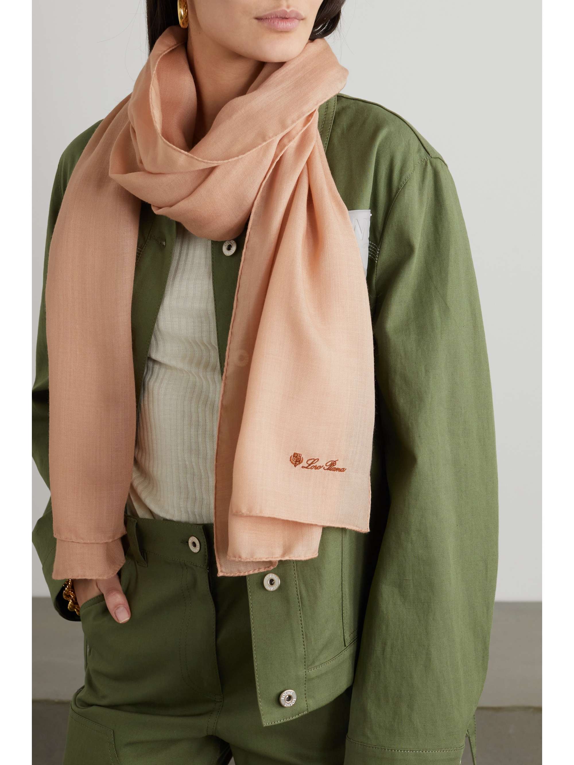 LORO PIANA Shayla silk, wool and cashmere-blend scarf