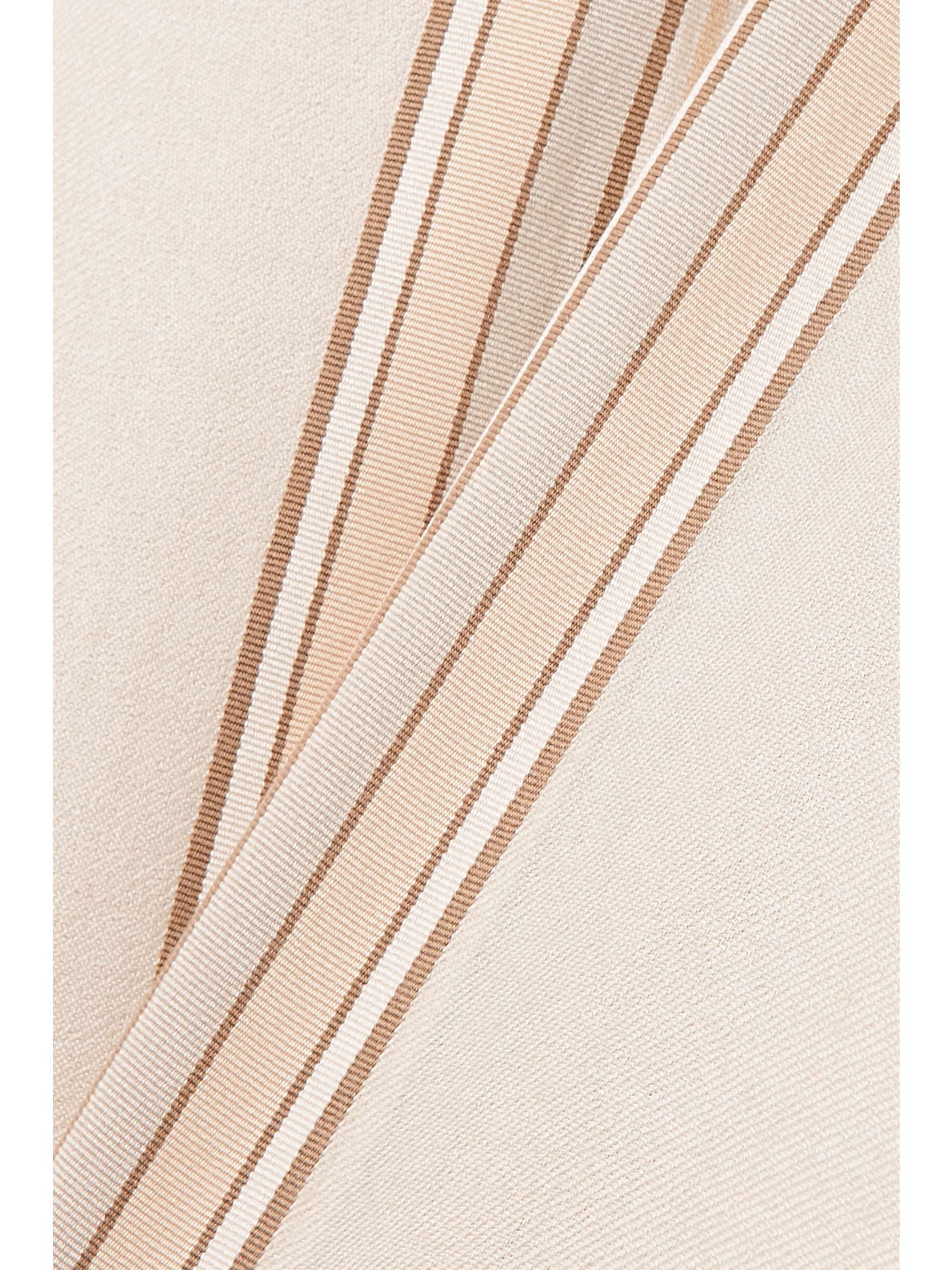 LORO PIANA The Suitcase Stripe fringed silk and cashmere-blend scarf