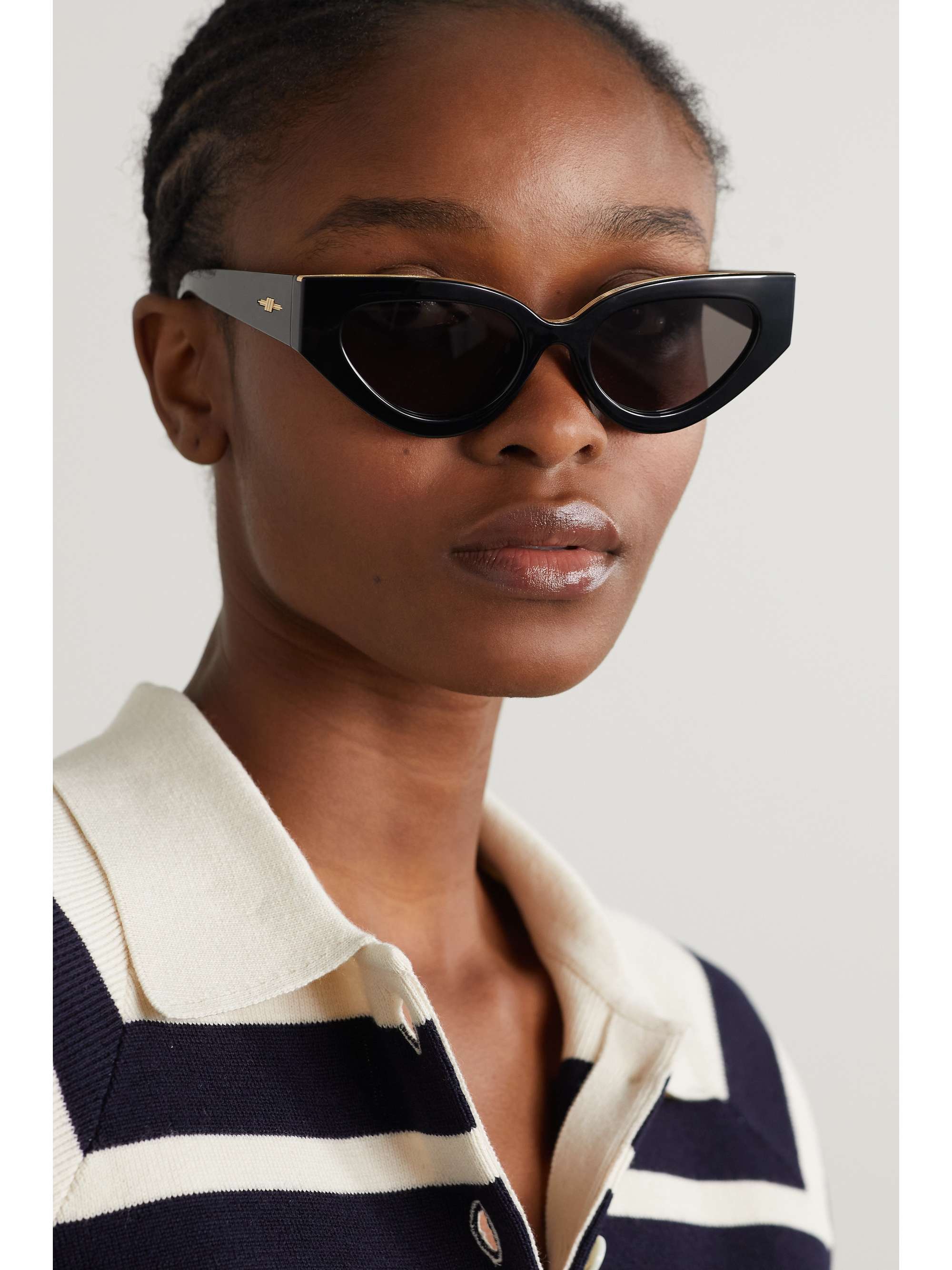 LE SPECS Aphrodite cat-eye acetate and gold-tone sunglasses