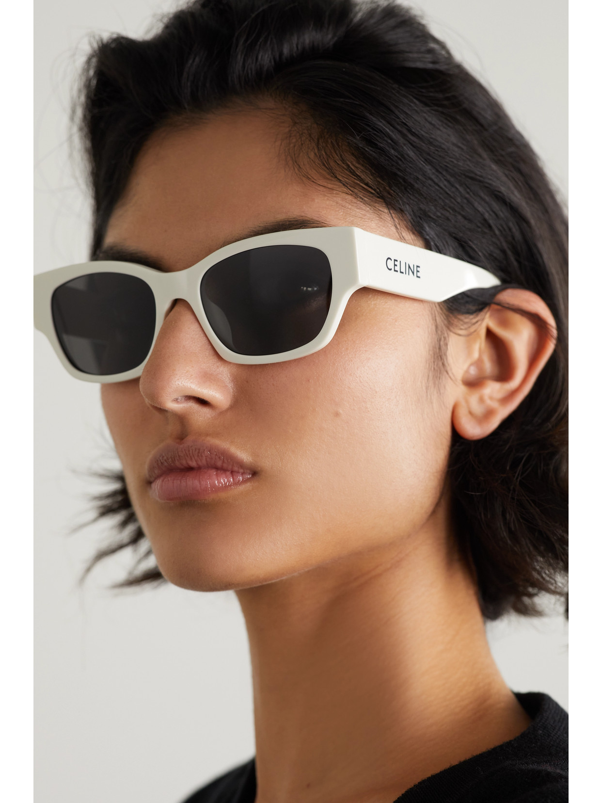 Celine Square-frame Acetate Sunglasses In Ivory