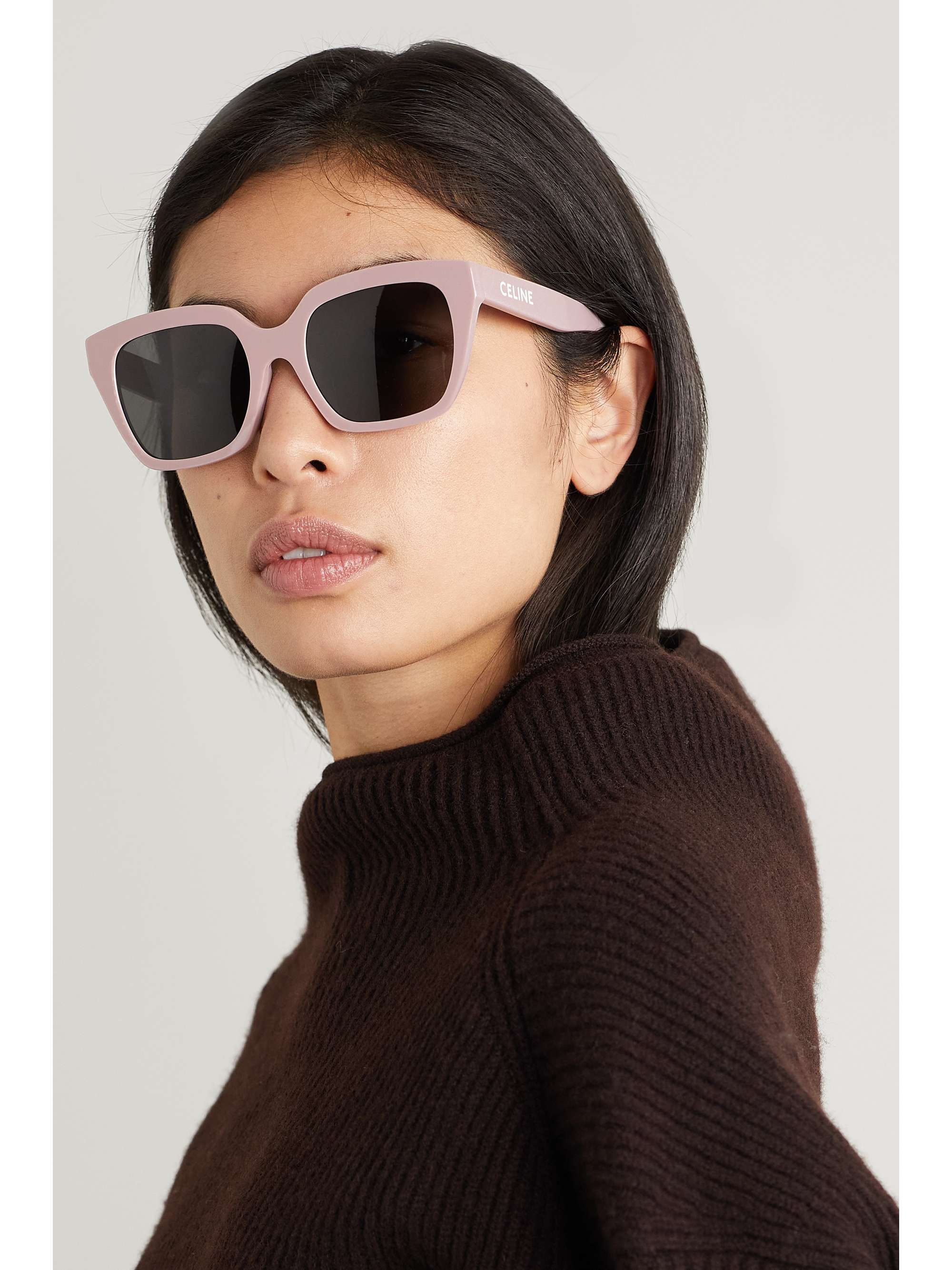 CELINE EYEWEAR Oversized square-frame acetate sunglasses