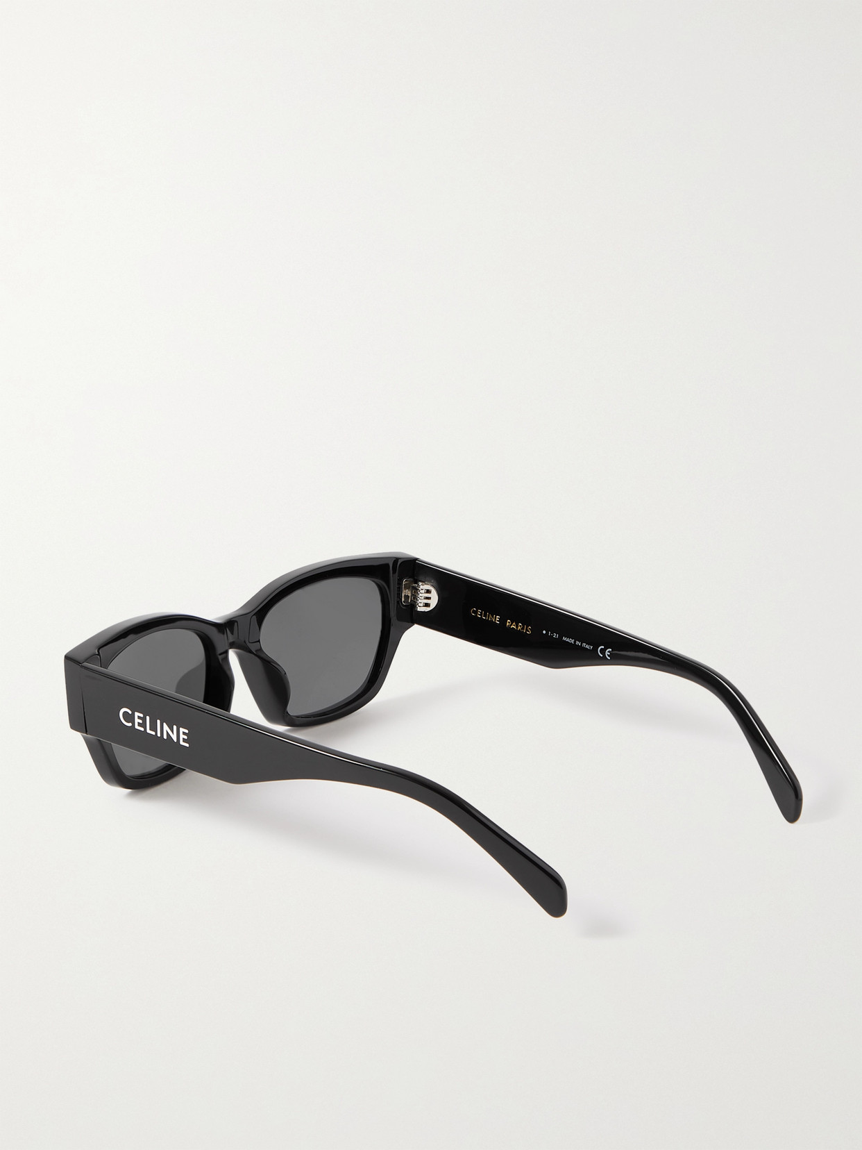 Celine Logo-print Square-frame Sunglasses In Black