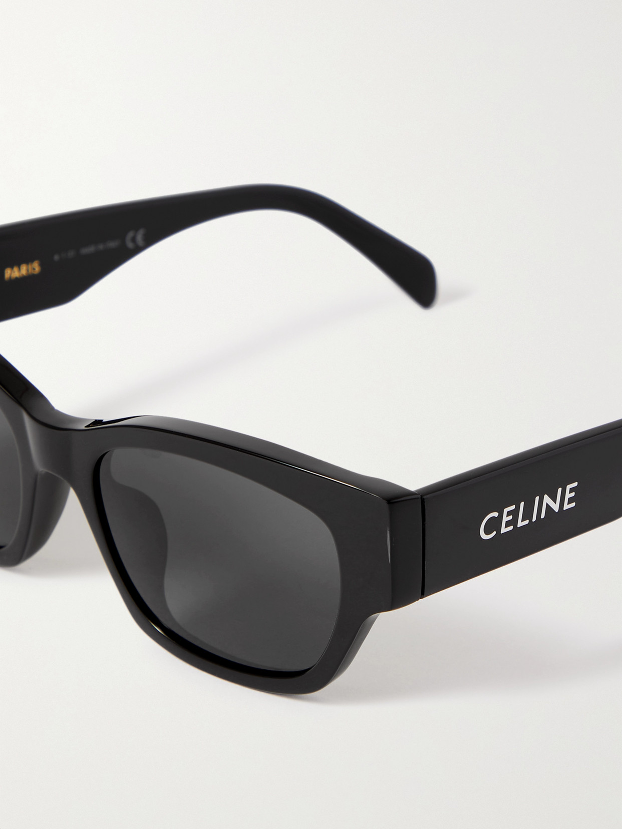 Celine Logo-print Square-frame Sunglasses In Black