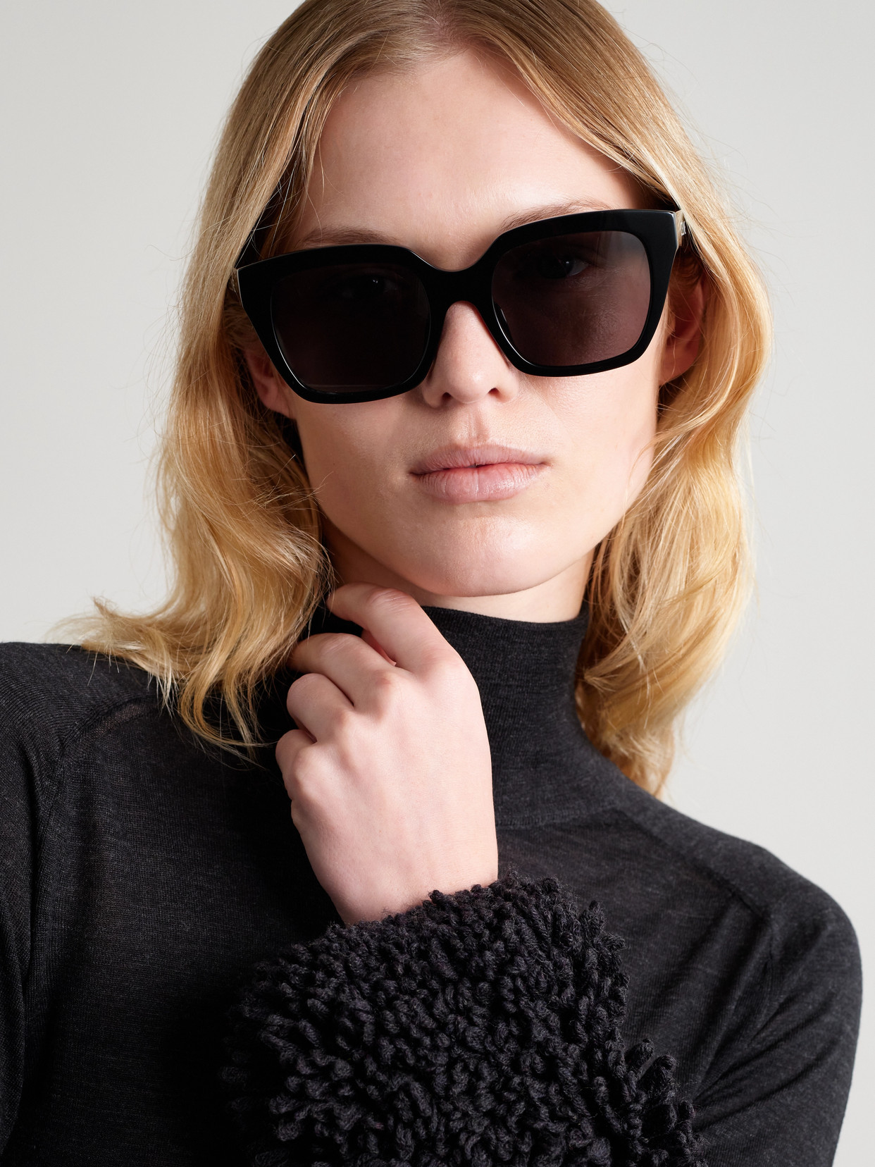 Shop Celine Oversized Square-frame Acetate Sunglasses In Black