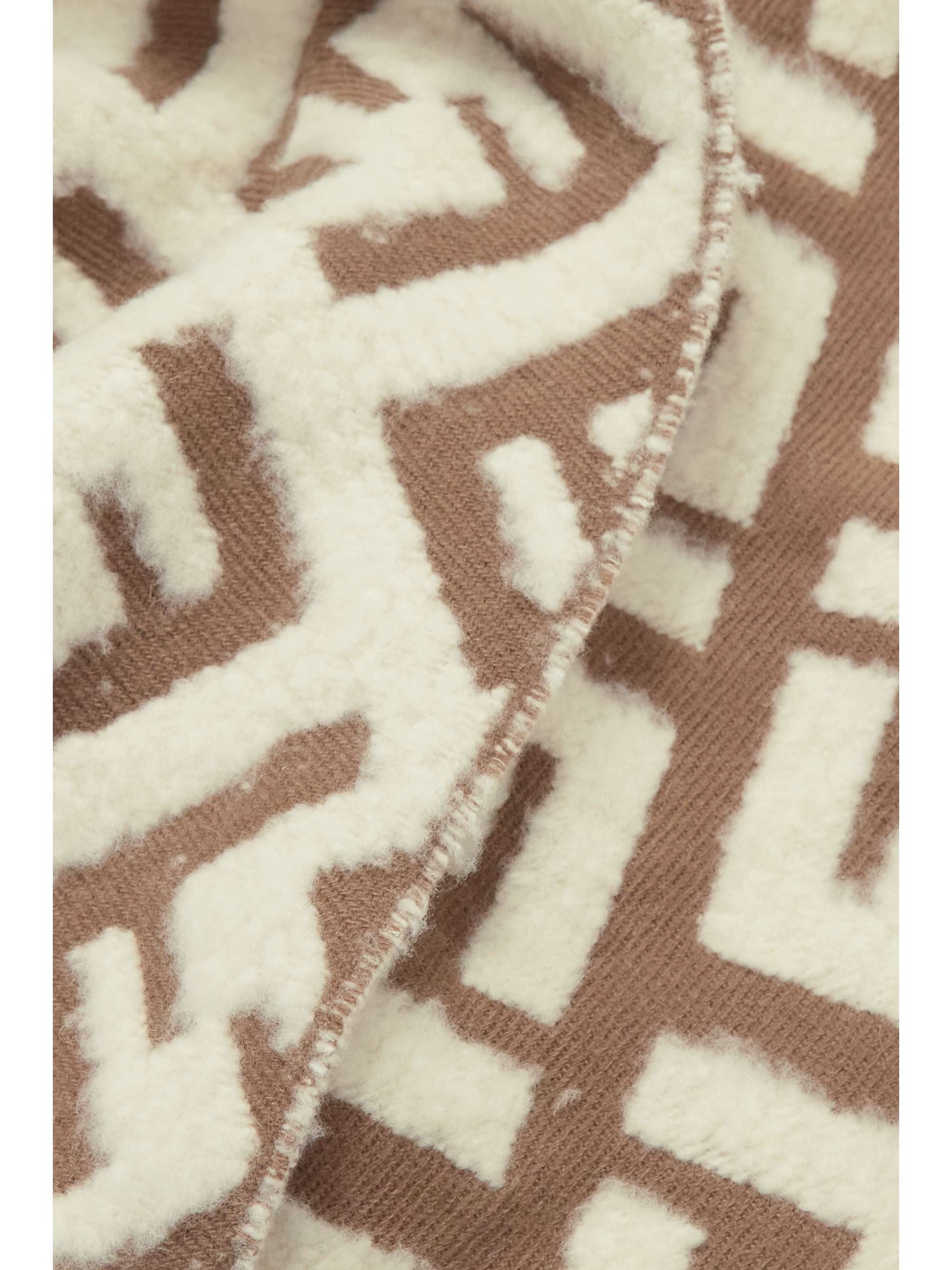 FENDI Fringed cashmere-blend jacquard scarf