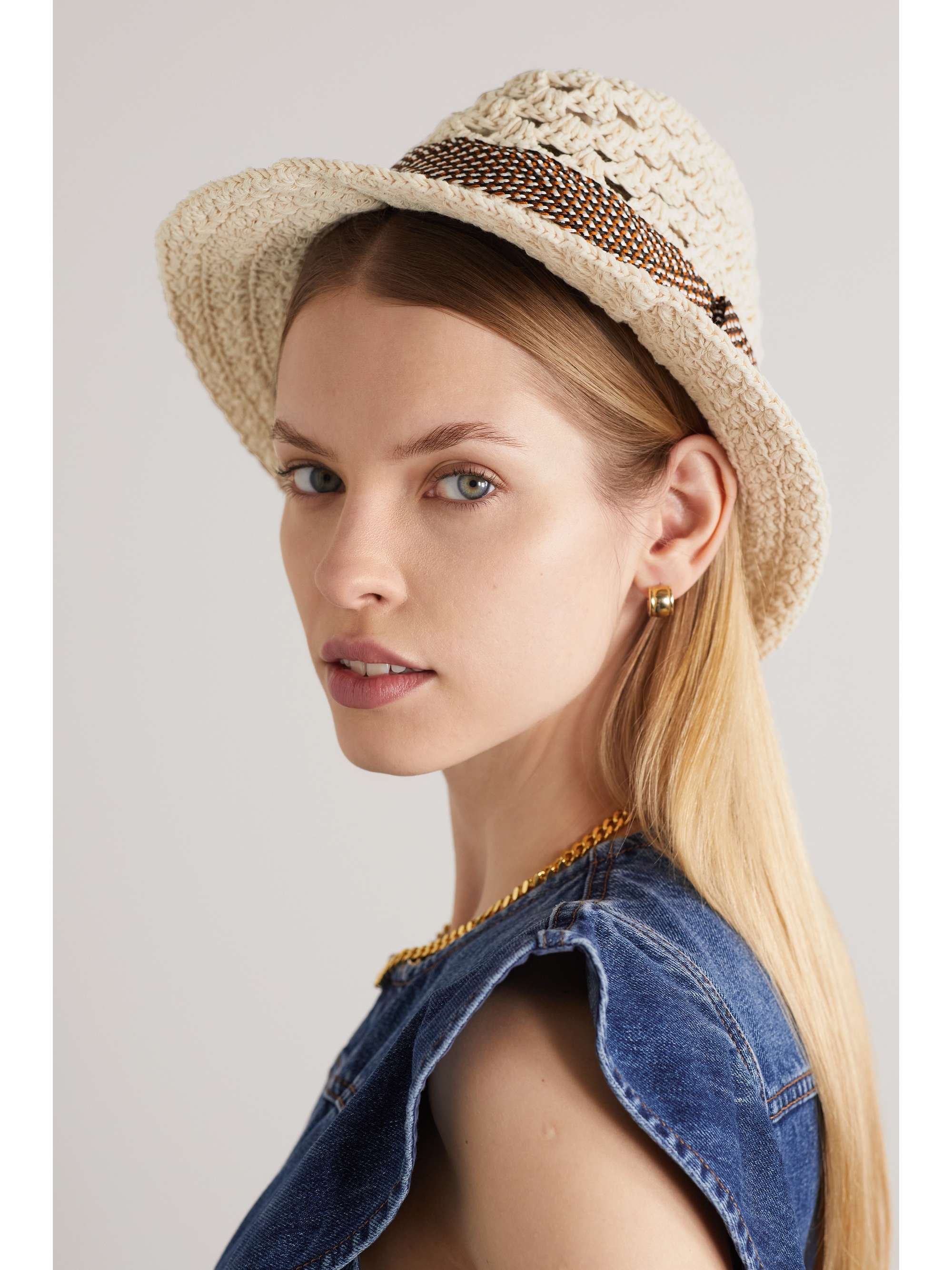 Beige Crocheted cotton fedora | CHLOÉ 