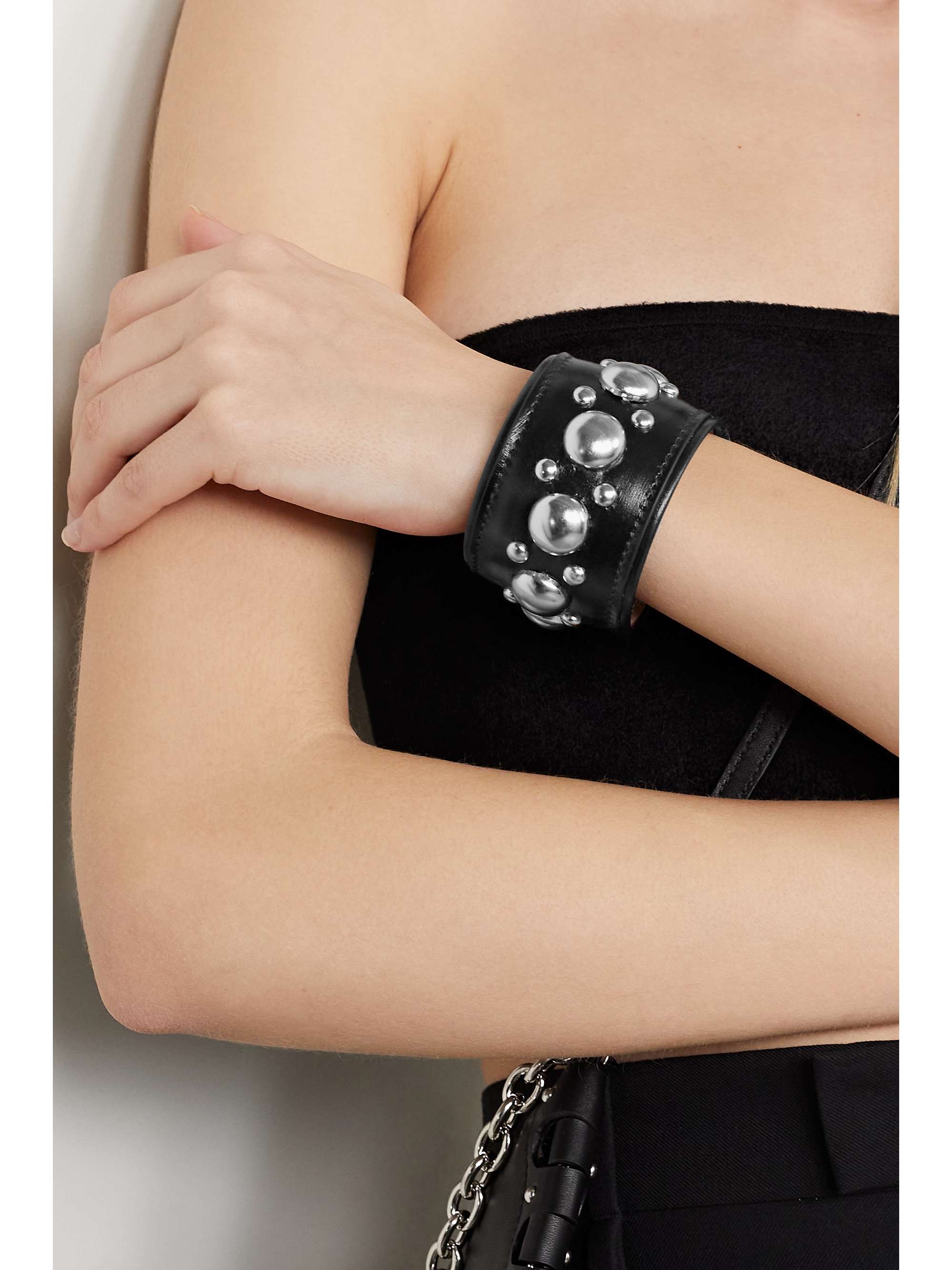 ALAÏA Studded leather cuff