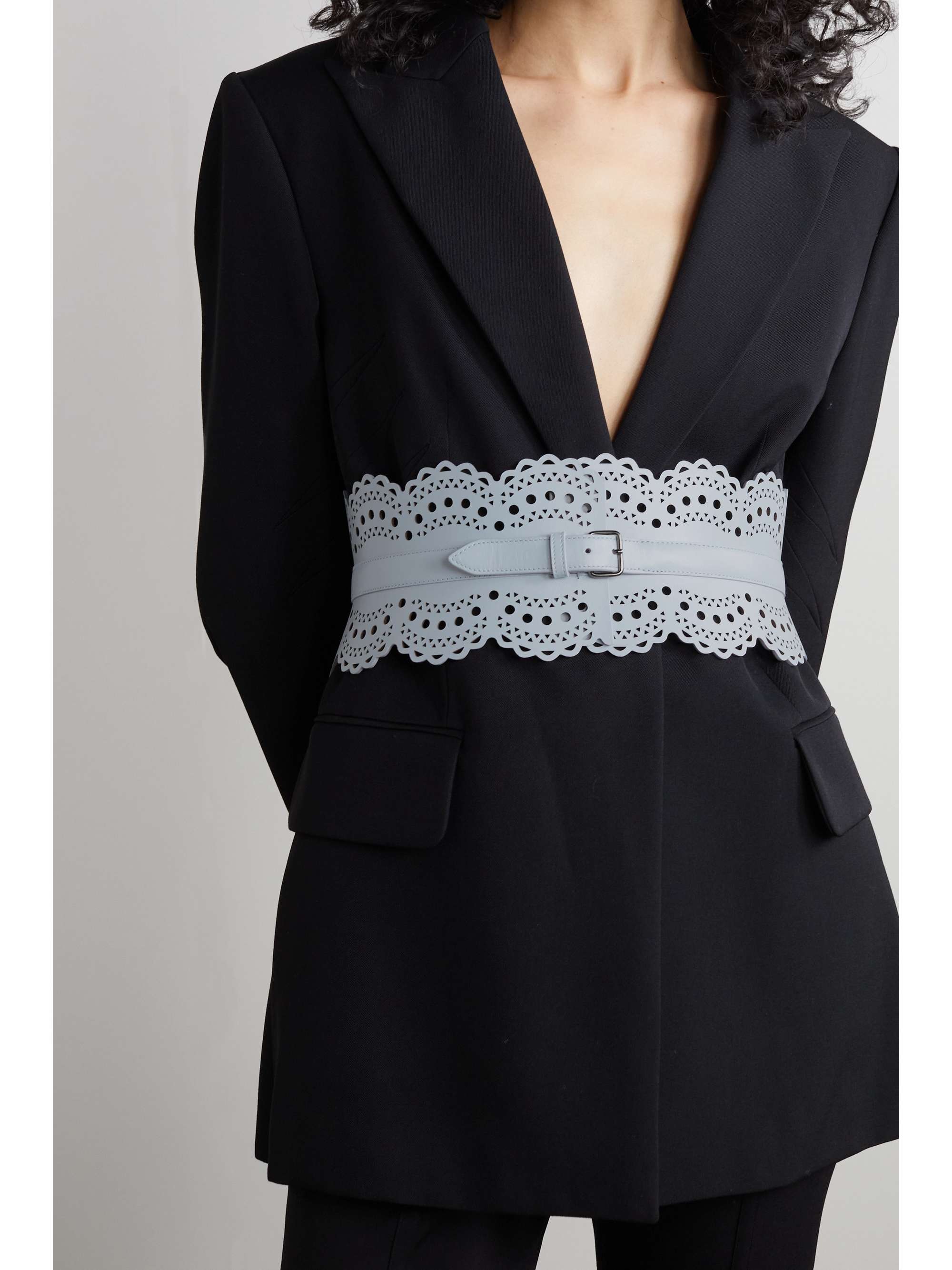 ALAÏA Laser-cut leather waist belt