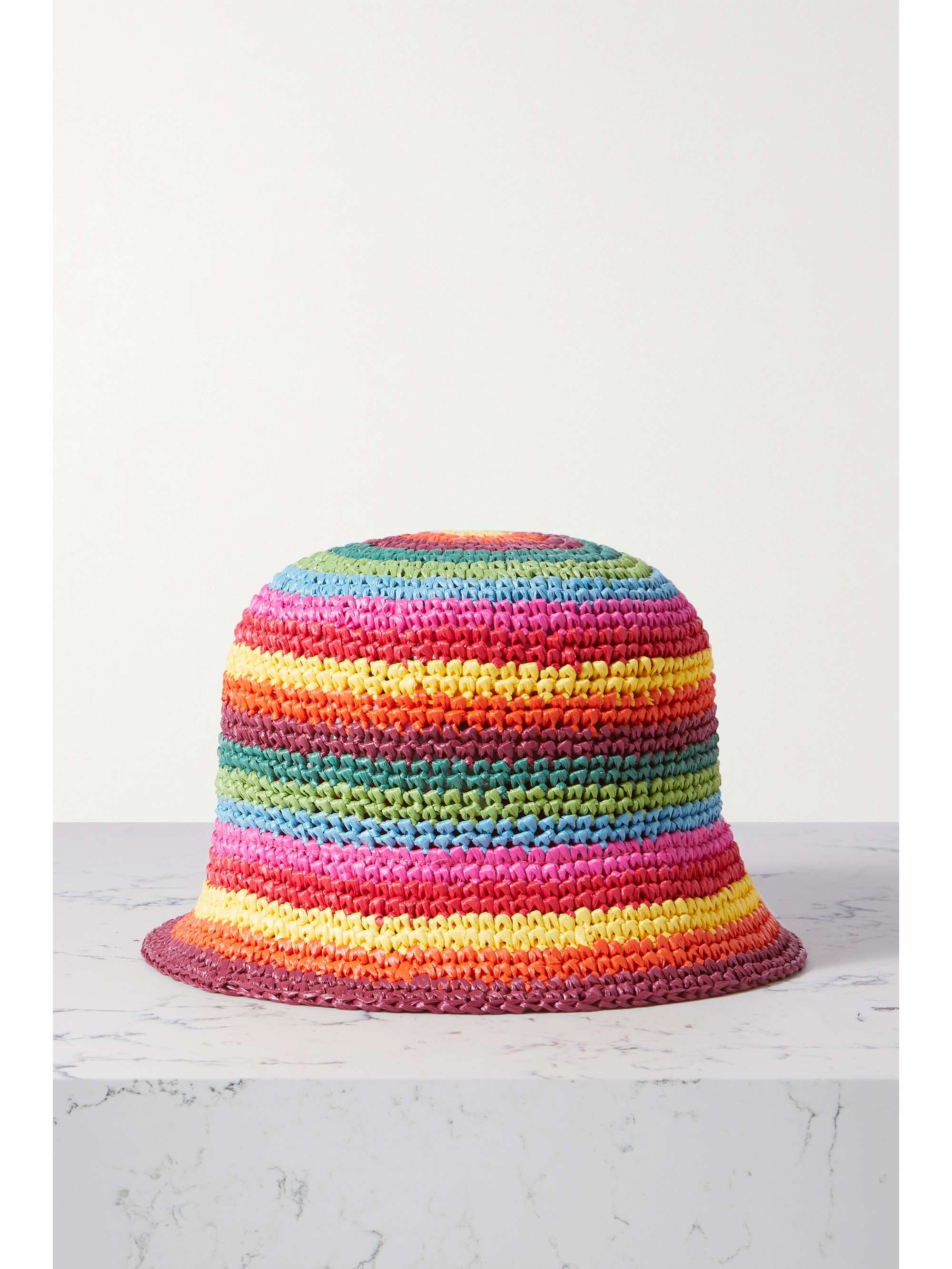 striped crochet bucket hat | VALENTINO 