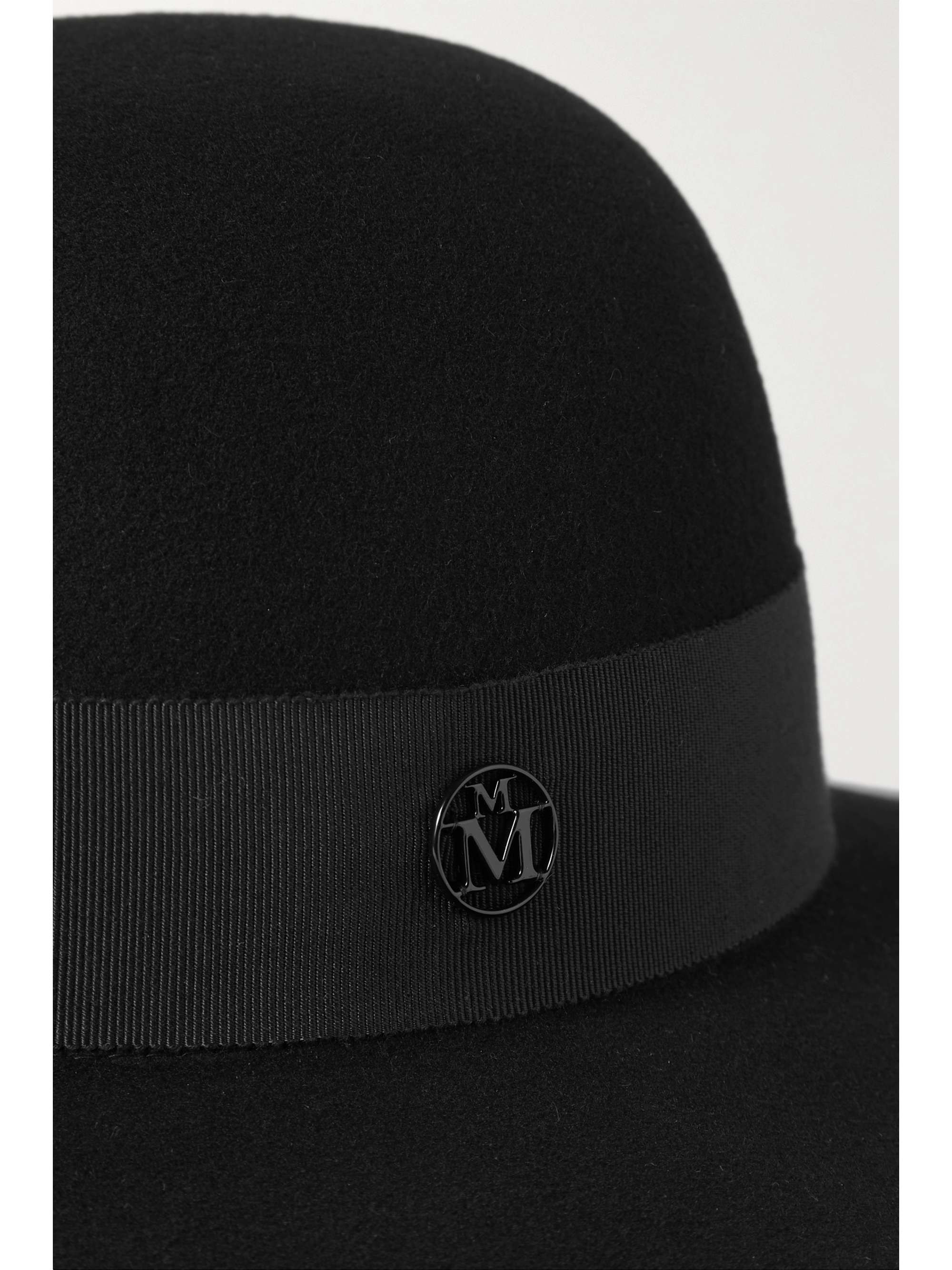 Black Blanche grosgrain-trimmed wool 