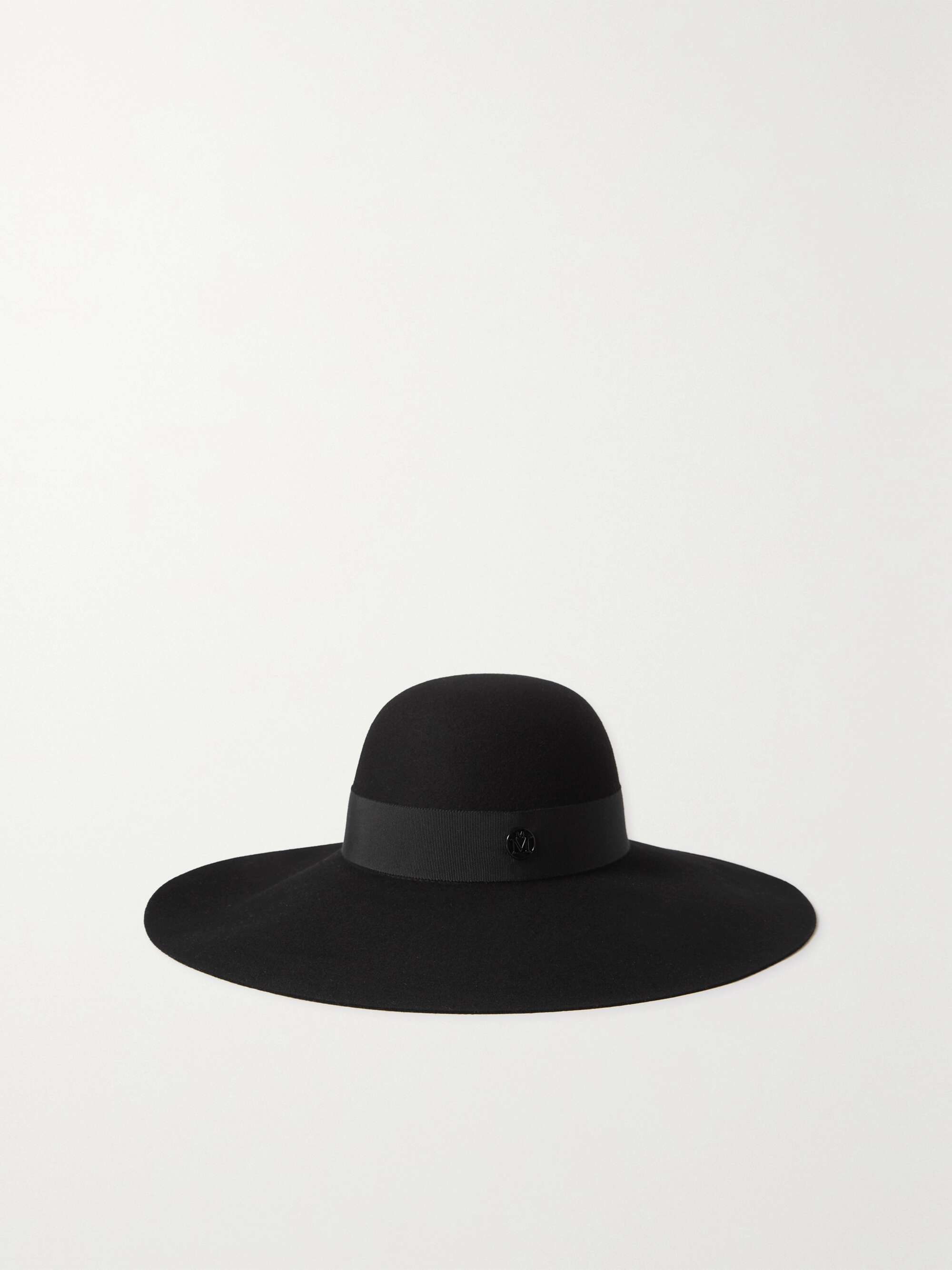Black Blanche grosgrain-trimmed wool 