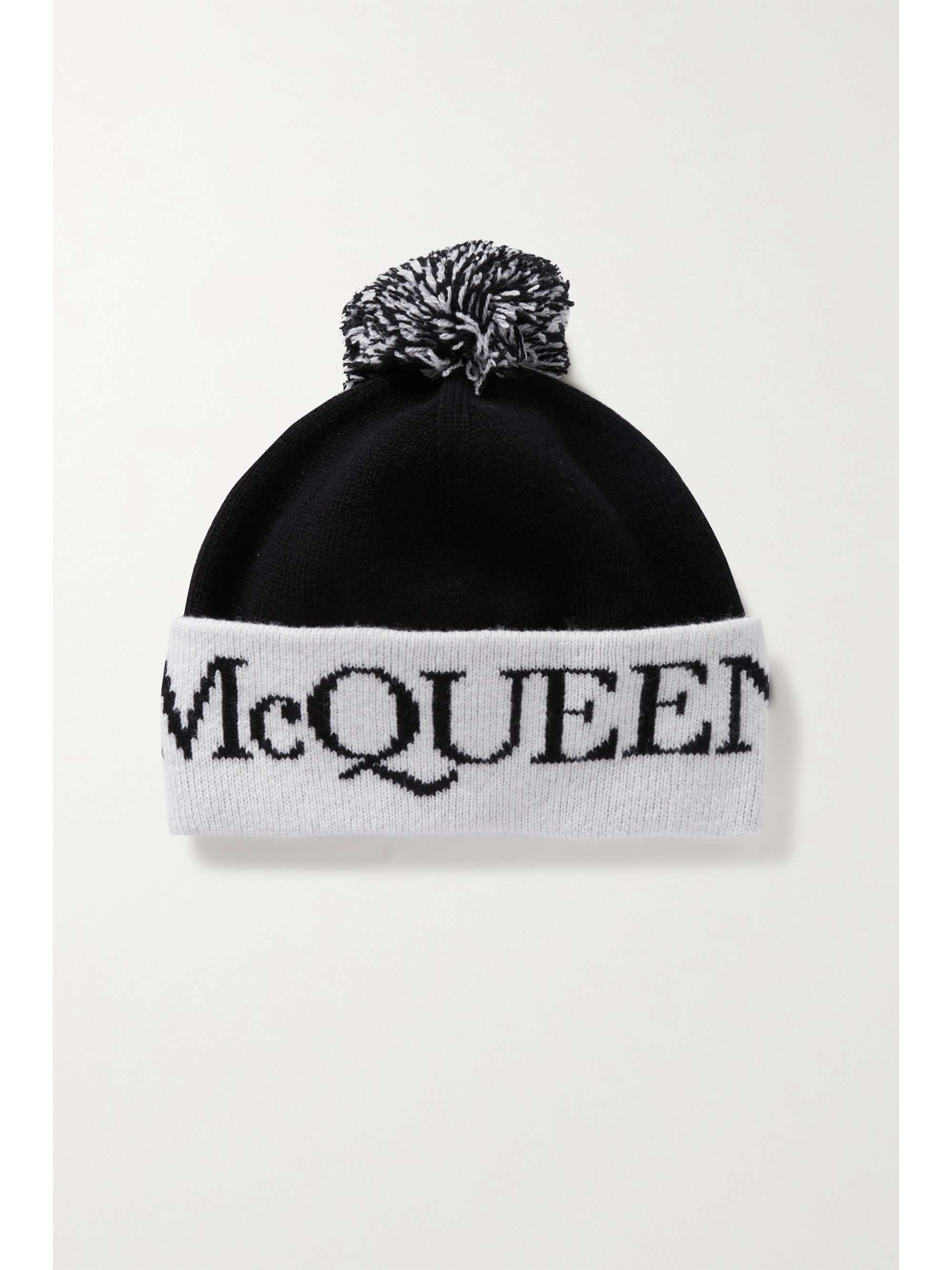 Black Pompom-embellished wool-jacquard 